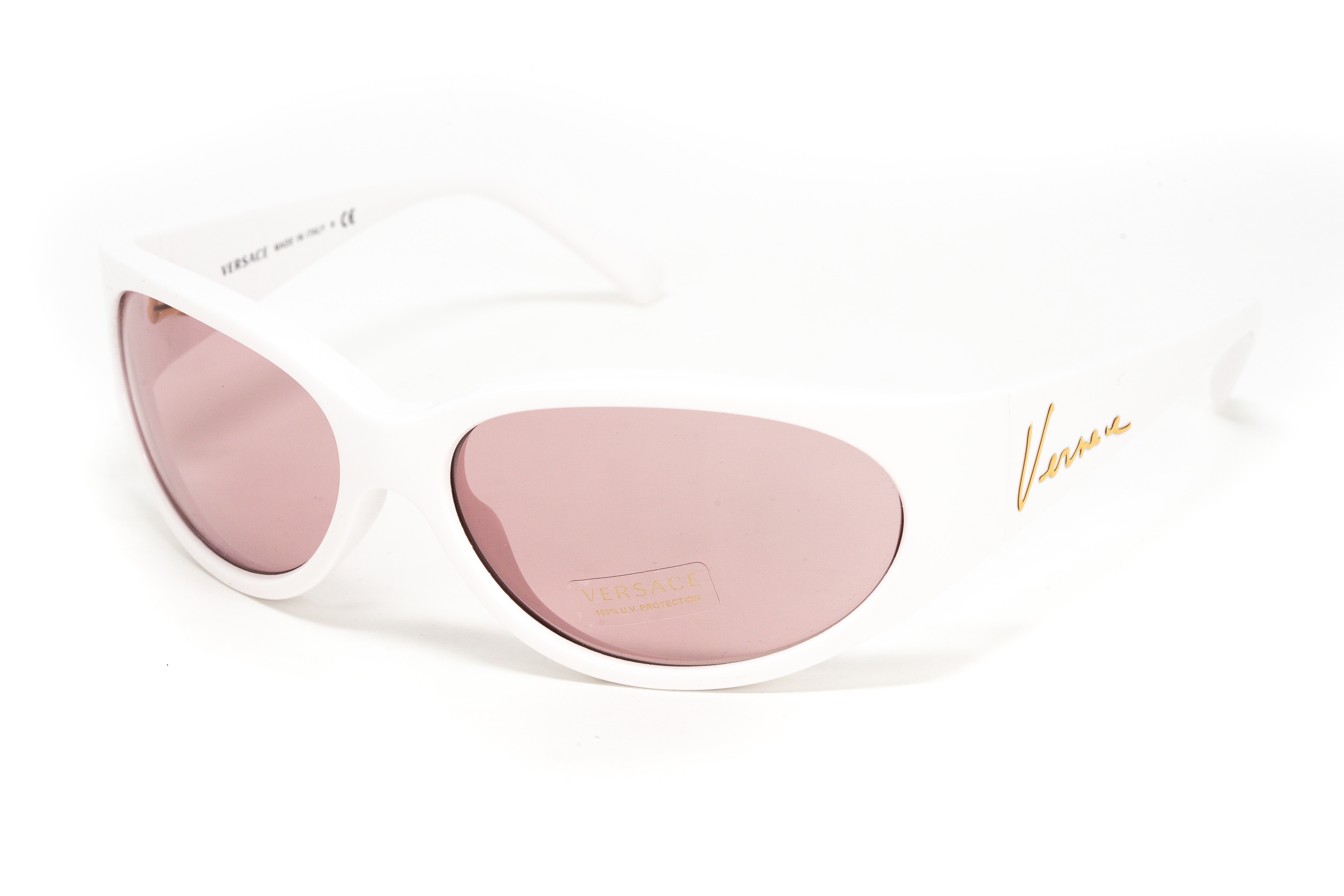 Versace Women's Sunglasses Cat Eye White/Pink VE4386 401/84-GR8 Sunglasses
