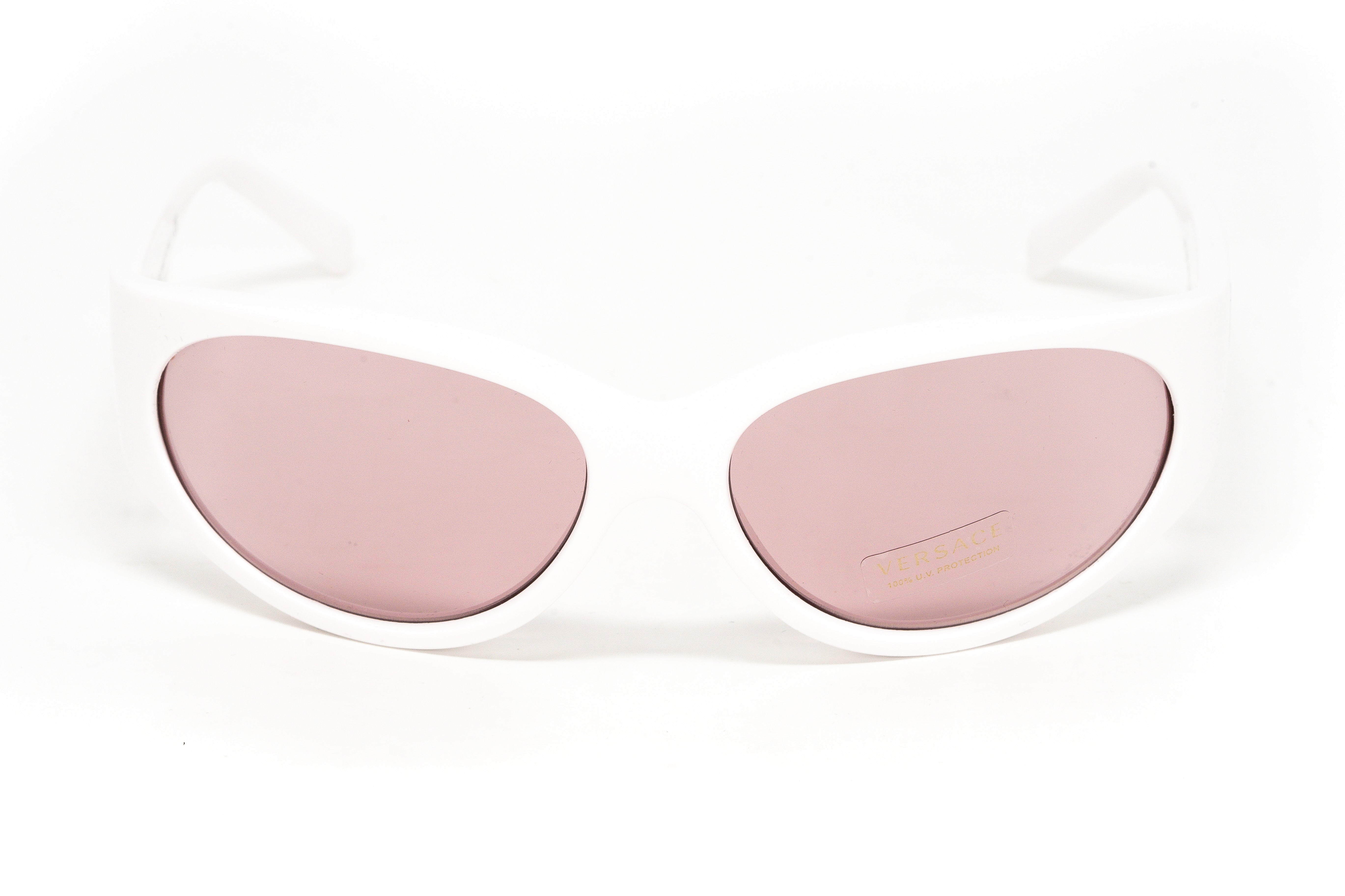 Versace Women's Sunglasses Cat Eye White/Pink VE4386 401/84-GR8 Sunglasses