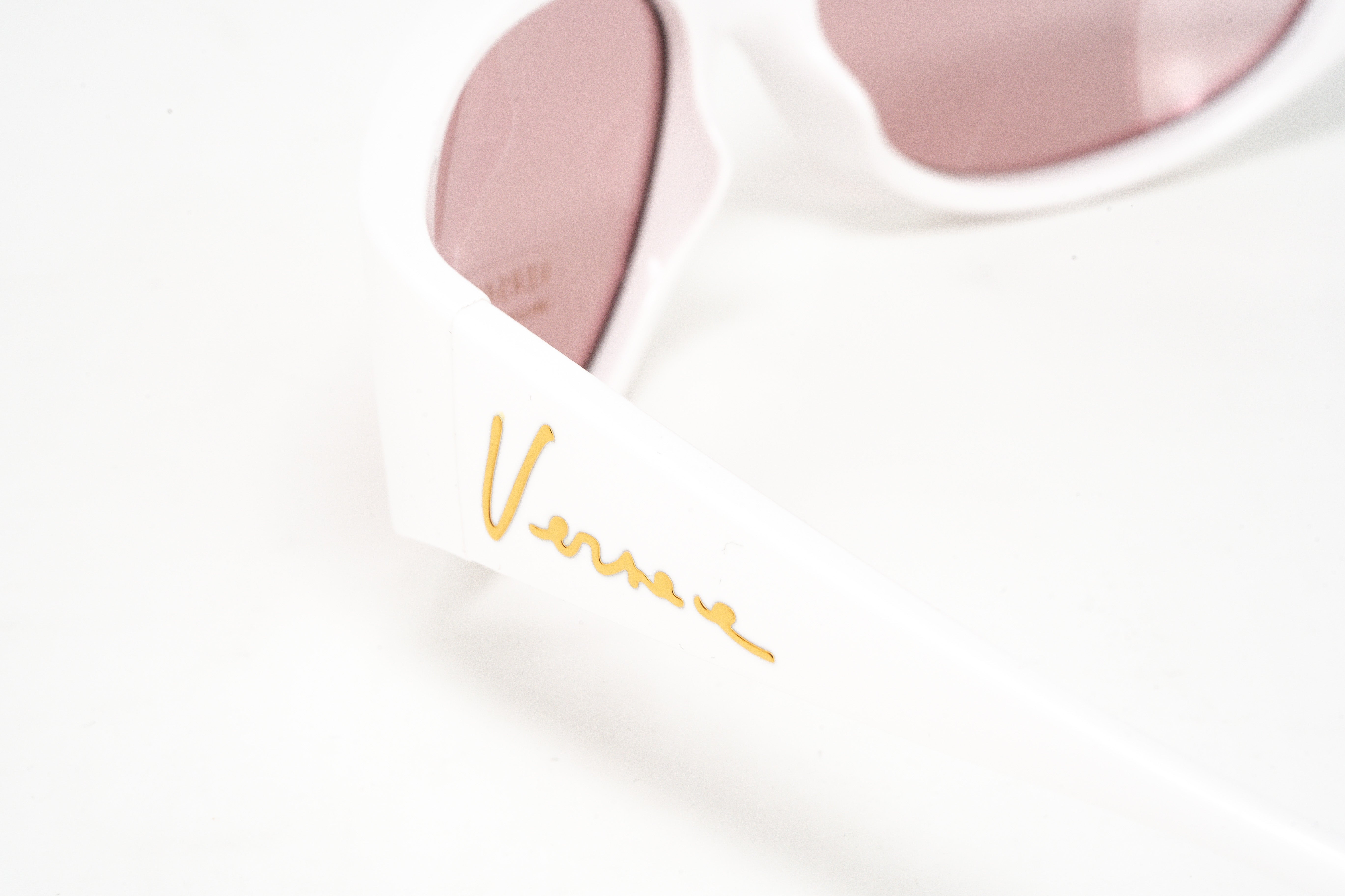 Versace Women's Sunglasses Cat Eye White/Pink VE4386 401/84-GR8 Sunglasses