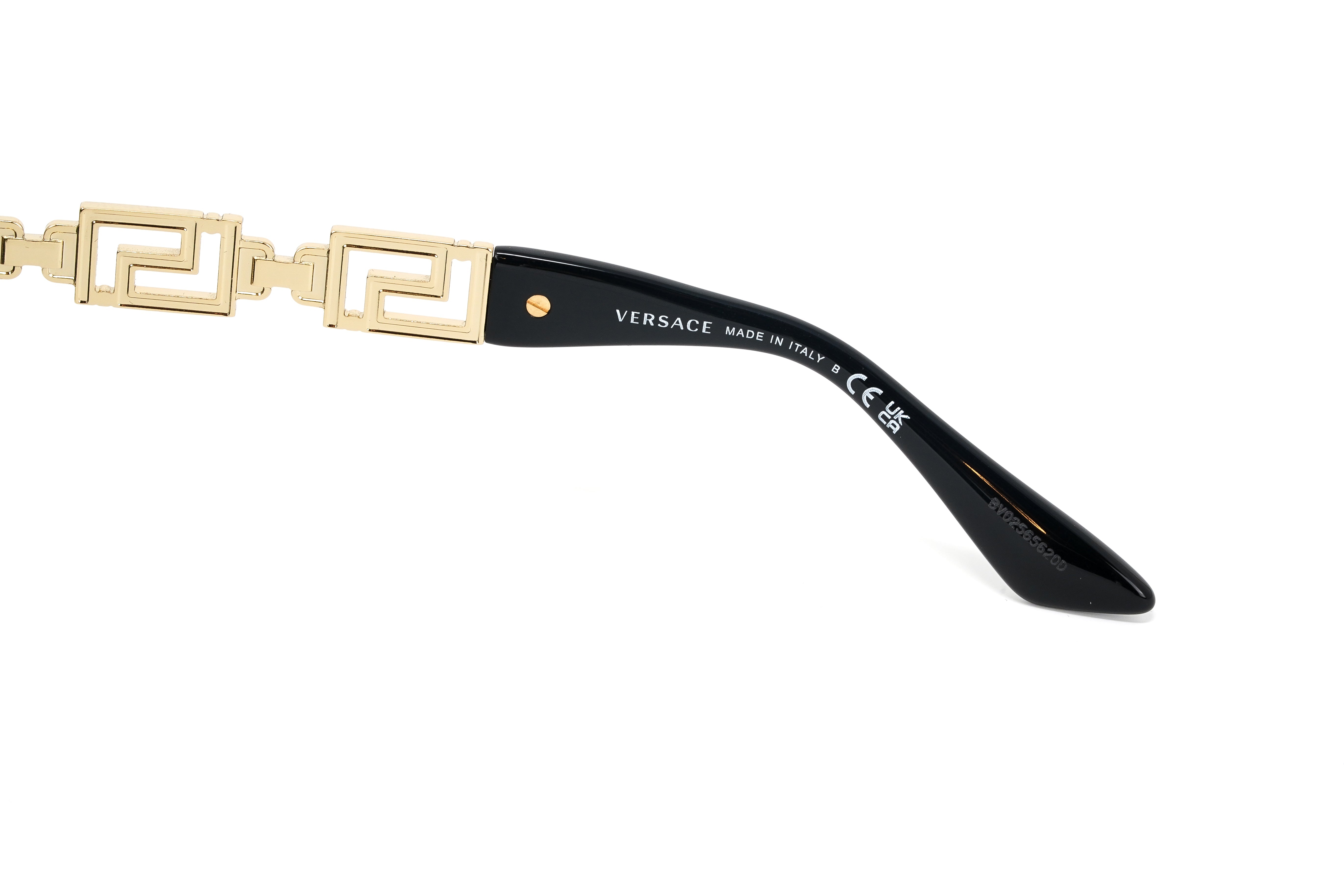 Versace Women's Sunglasses Oversized Hexagonal Black/Gold VE4395 GB1/87-GR8 Sunglasses