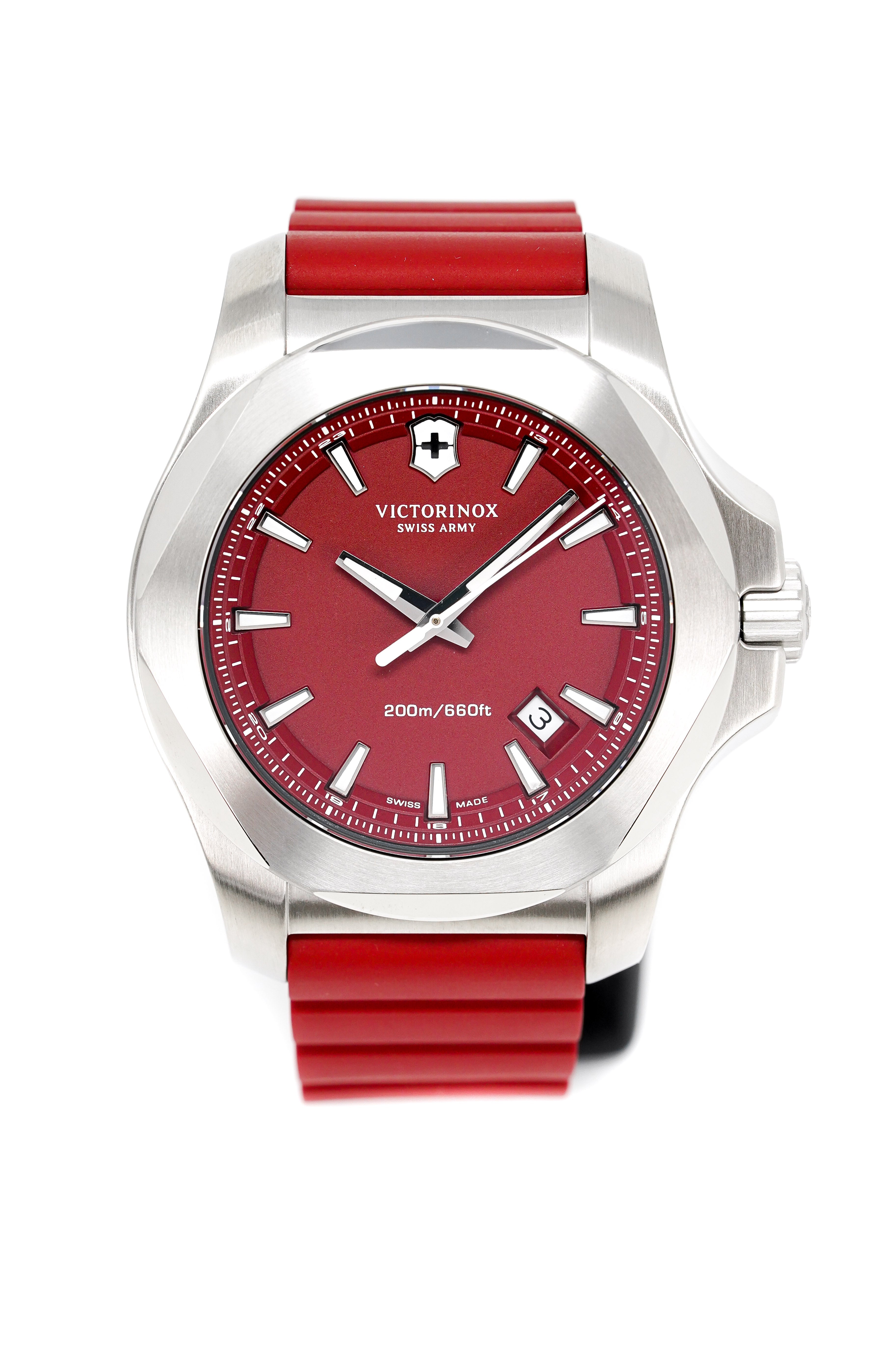 Victorinox Mens Watch I.N.O.X Red Dial Rubber Strap 241719.1-GR8 Sunglasses