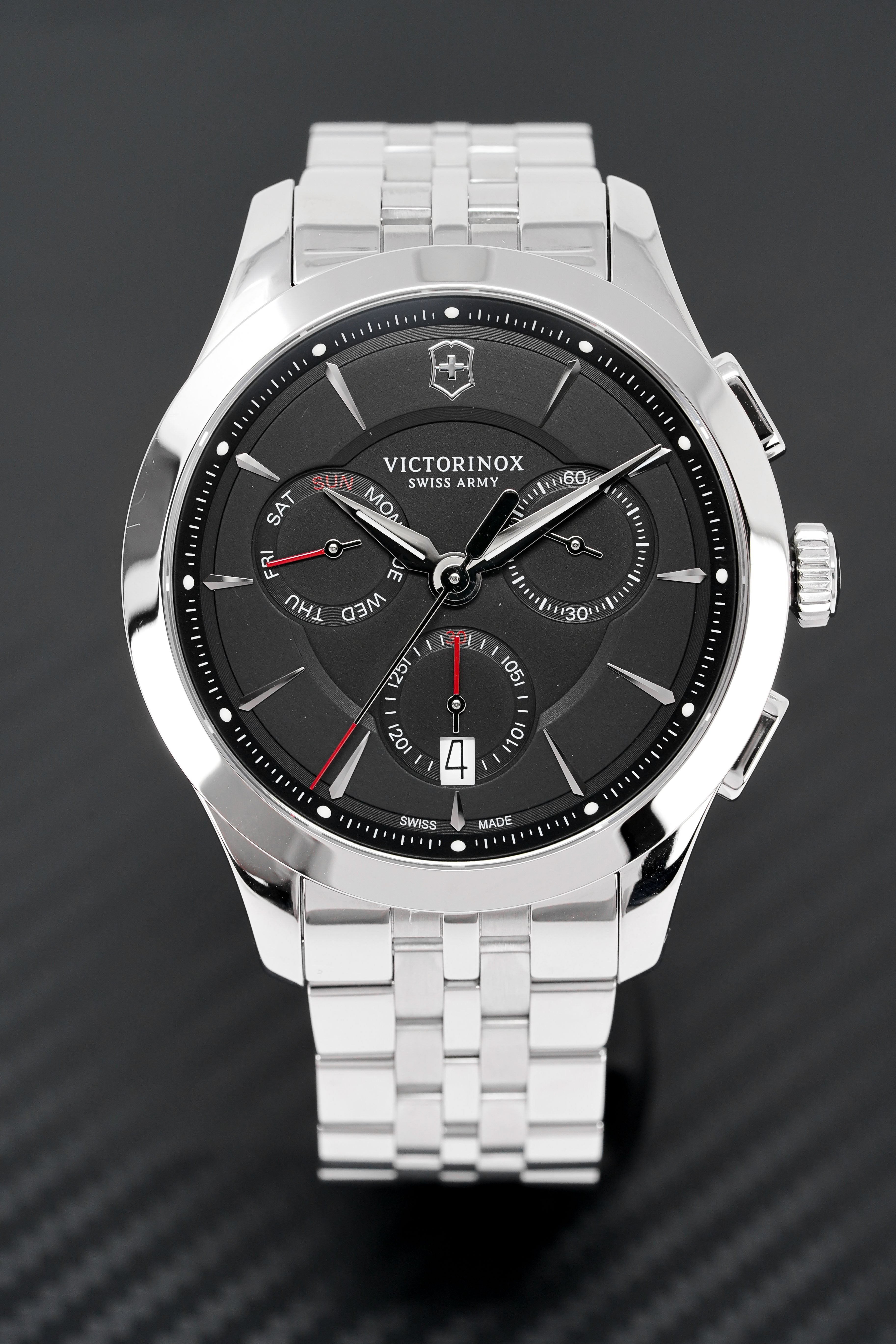 Victorinox Men's Watch Chronograph Black Dial Stainless Steel 241745.1-GR8 Sunglasses