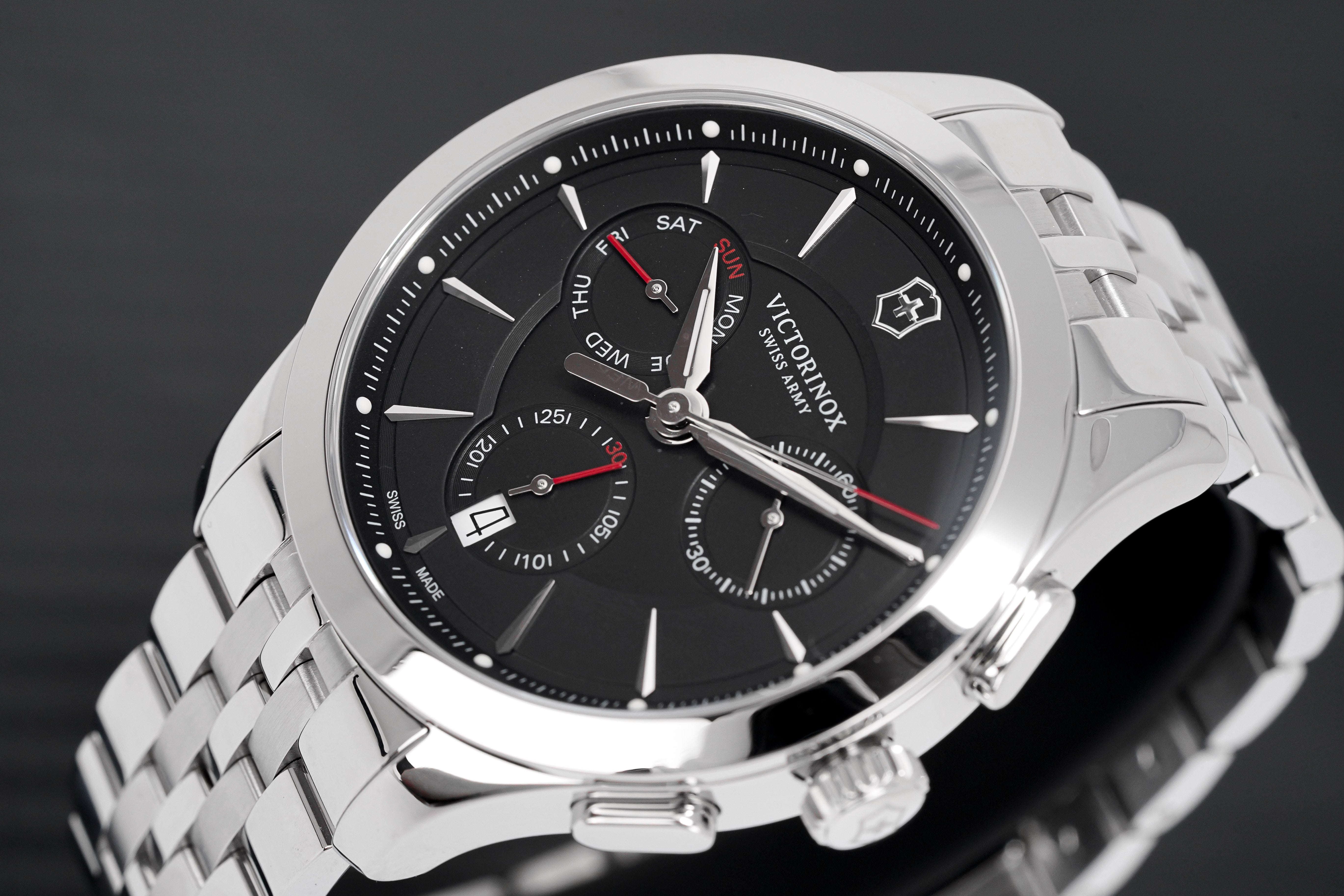 Victorinox Men's Watch Chronograph Black Dial Stainless Steel 241745.1-GR8 Sunglasses