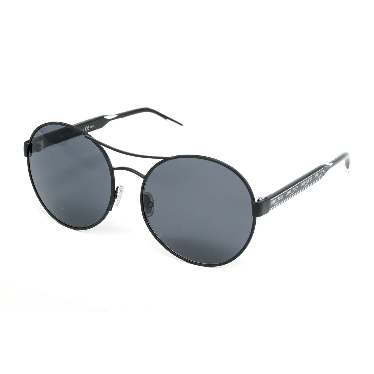 Jimmy Choo Unisex Sunglasses Round Browline Matte Black YANN/S 807-GR8 Sunglasses