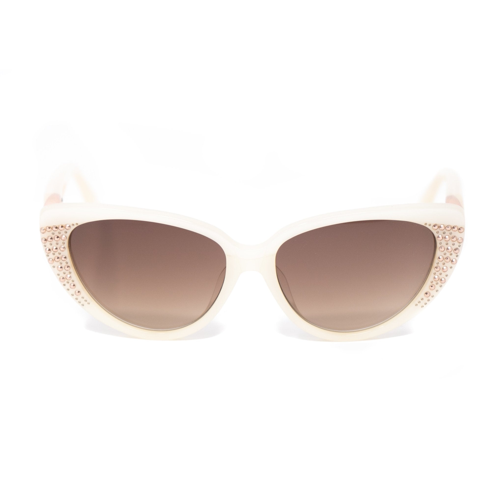 Agent Provocateur Sunglasses Cat Eye Beige and Steel with Brown-GR8 Sunglasses