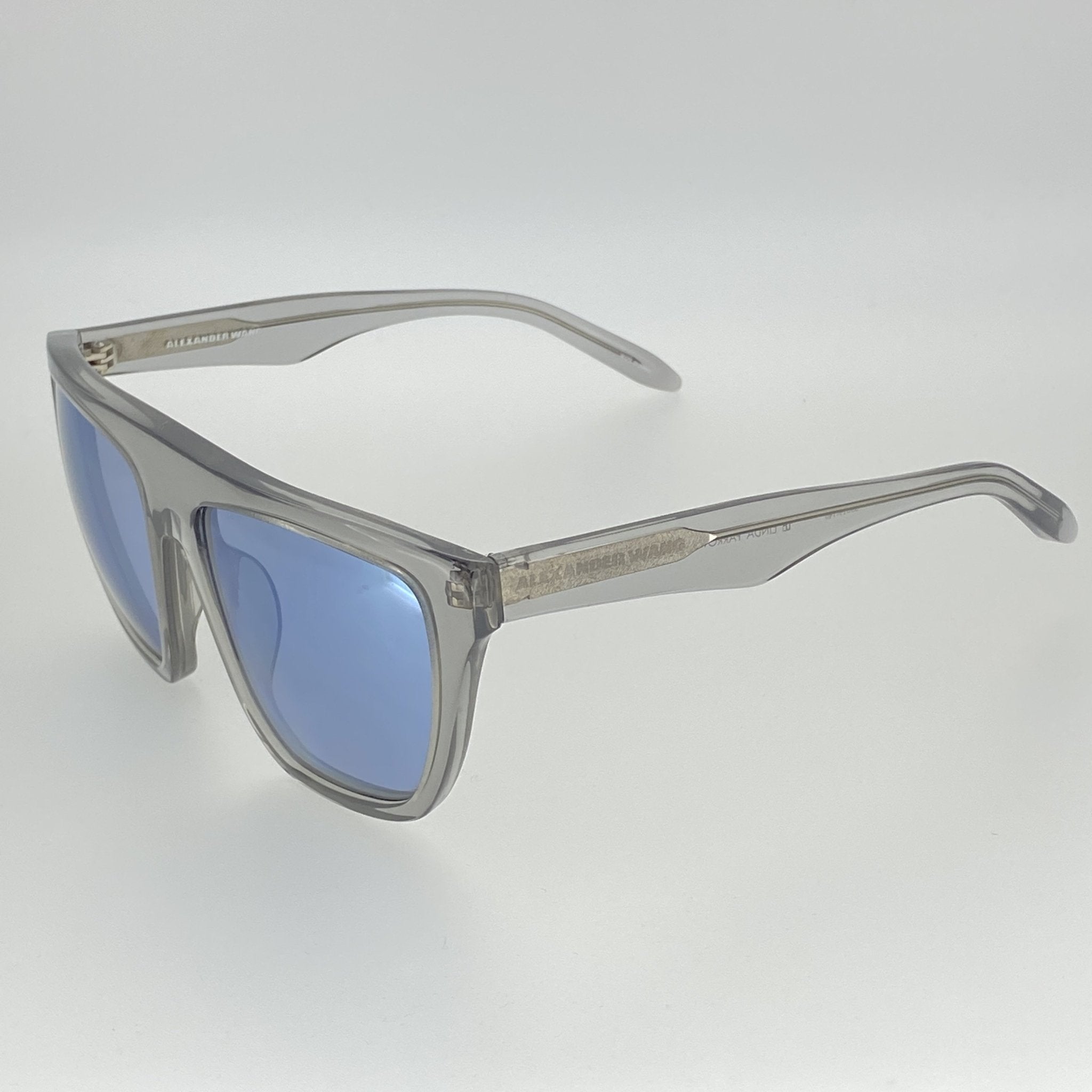 Alexander Wang Sunglasses Slanted Dark Grey and Blue-GR8 Sunglasses