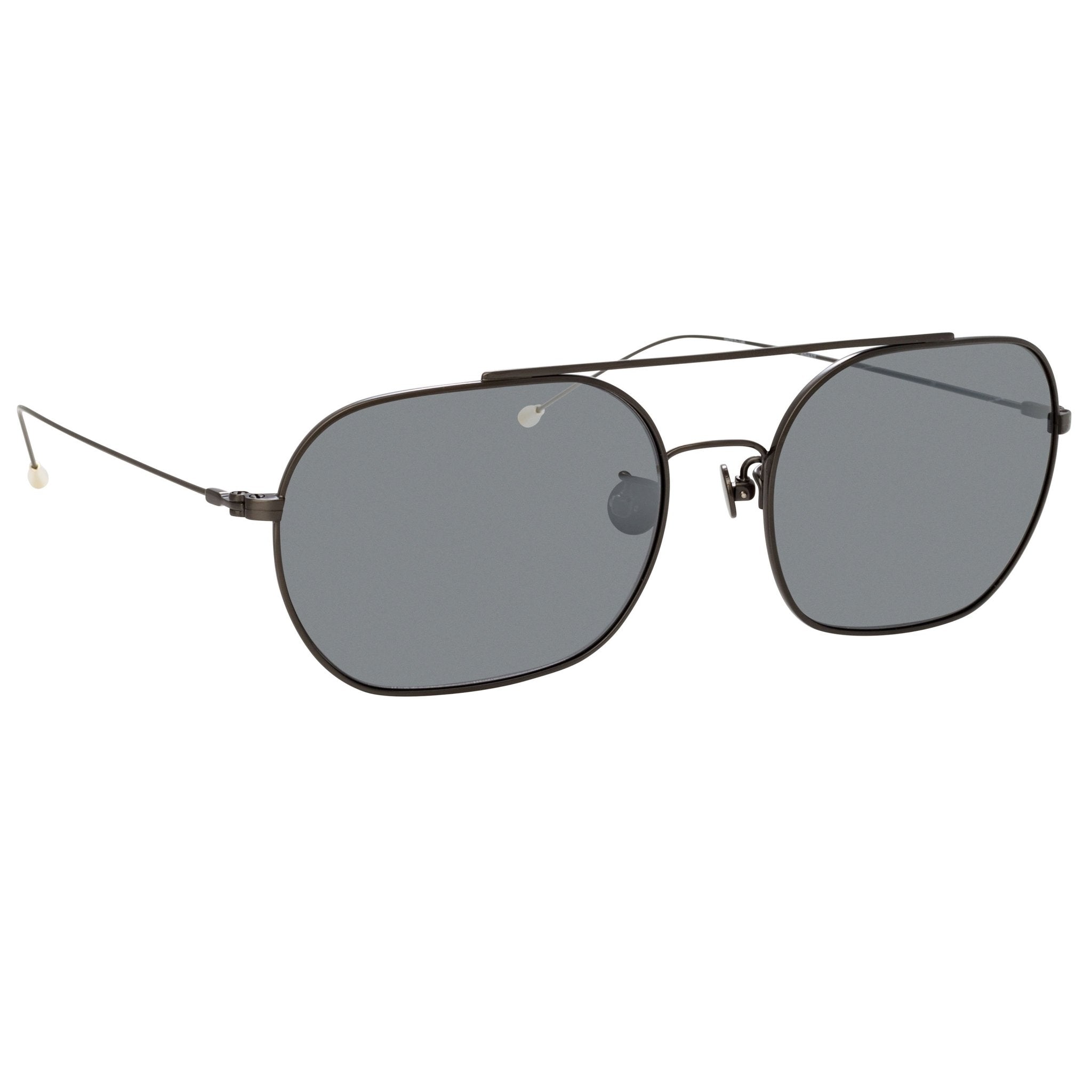 Ann Demeulemeester Sunglasses Round Gun Metal and Grey AD63C2SUN-GR8 Sunglasses