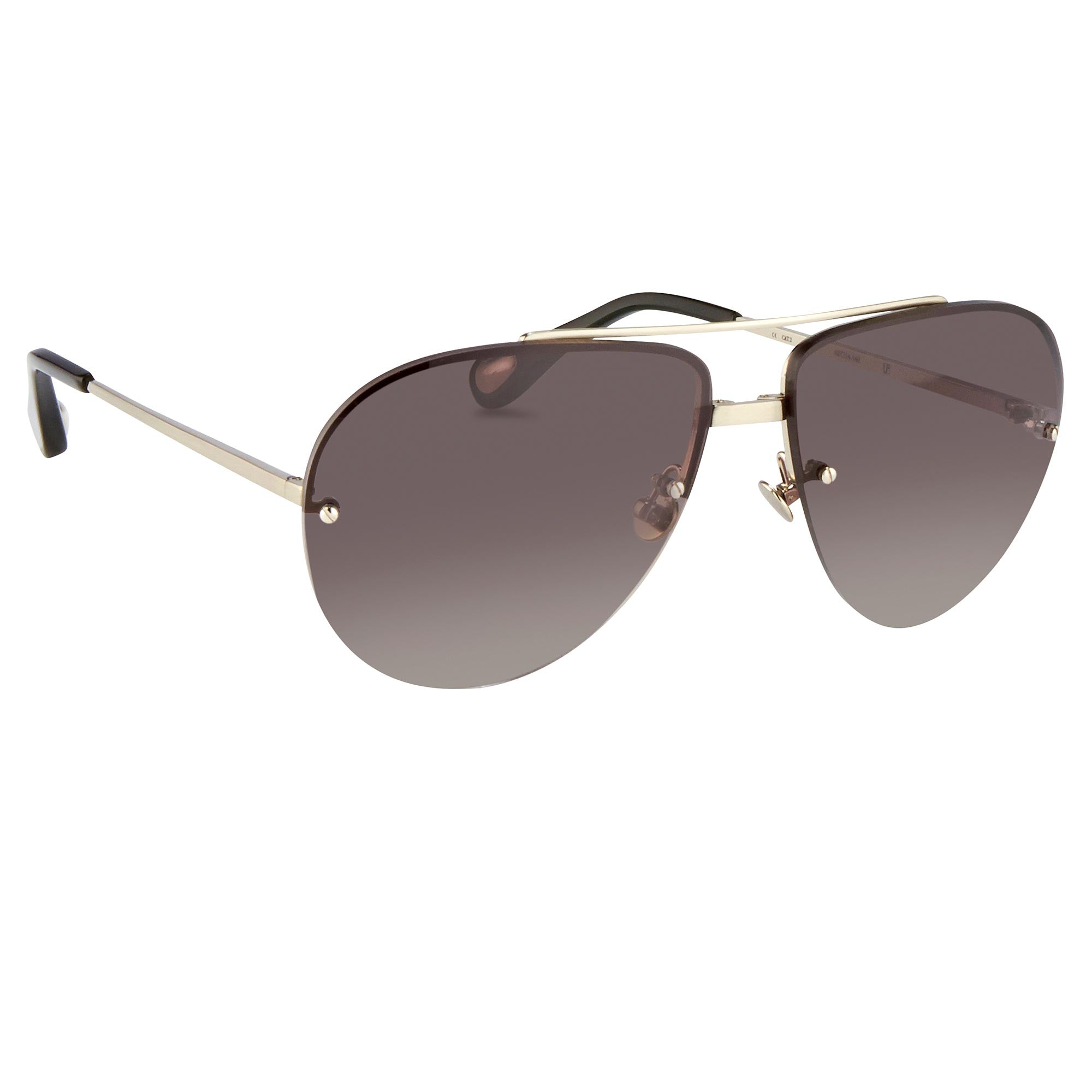 Ann Demeulemeester Men's Sunglasses White Gold and Gray AD13C1SUN-GR8 Sunglasses