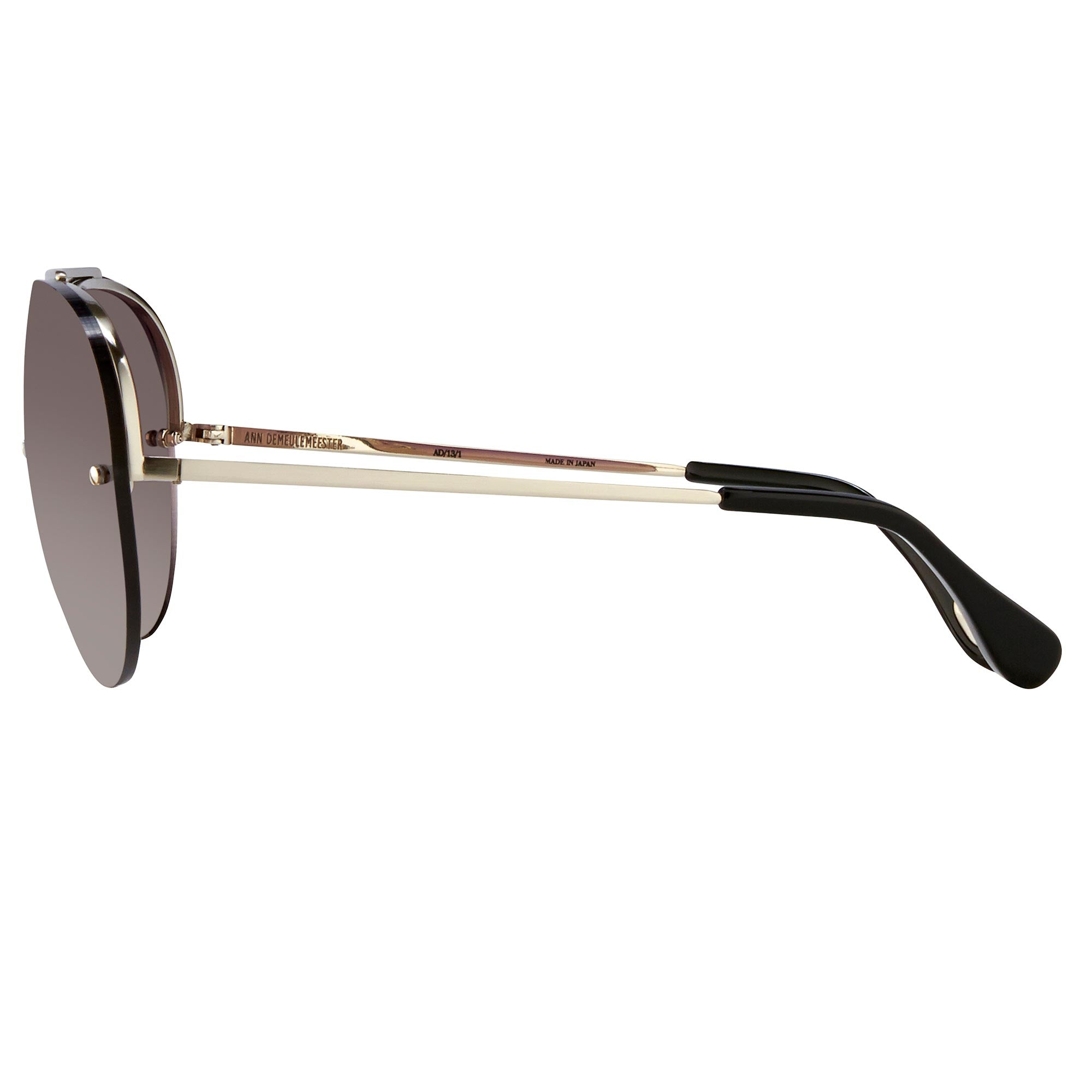 Ann Demeulemeester Men's Sunglasses White Gold and Gray AD13C1SUN-GR8 Sunglasses