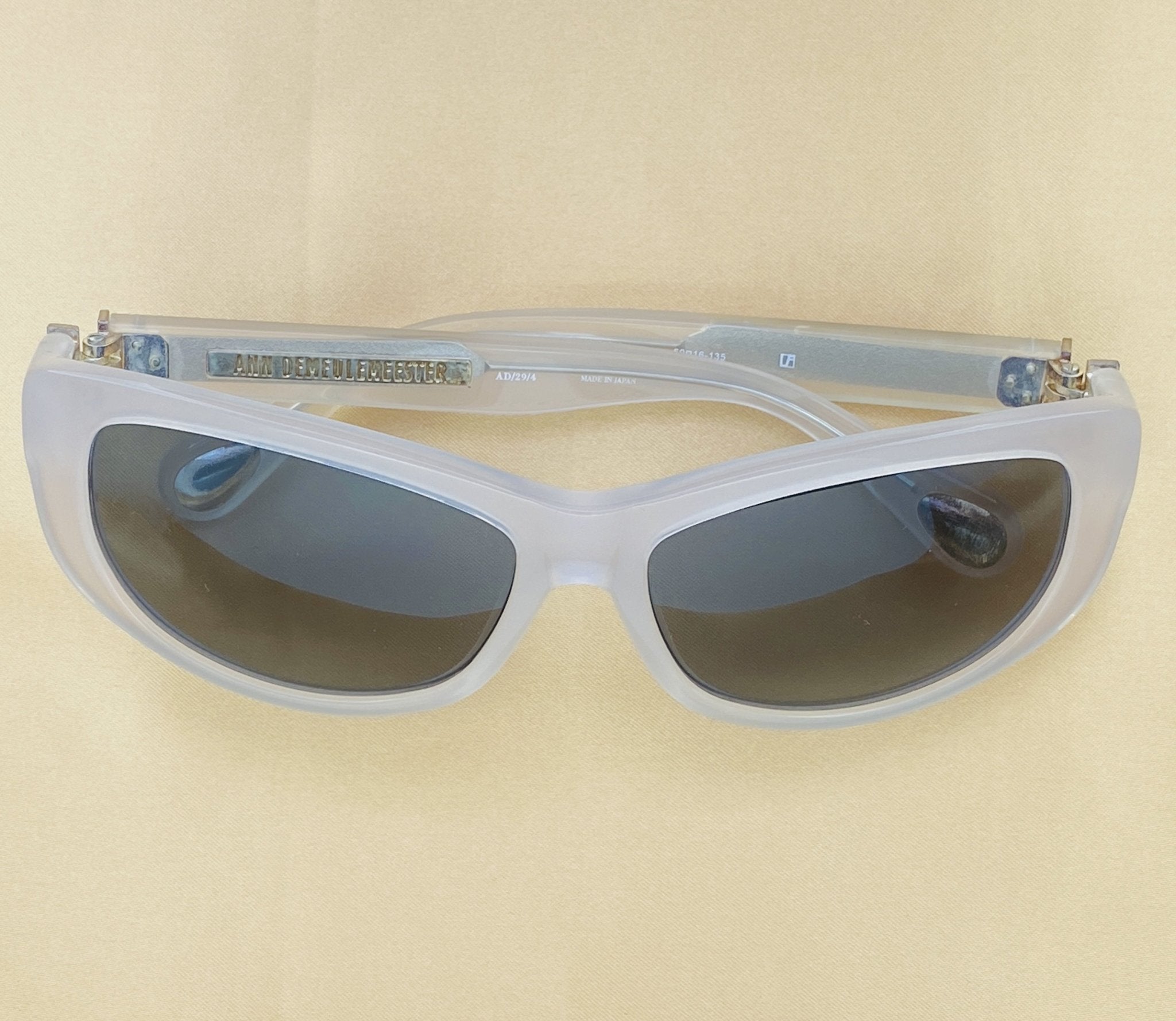 Ann Demeulemeester Ladies Sunglasses Cat Eye White and Grey AD29C4SUN-GR8 Sunglasses