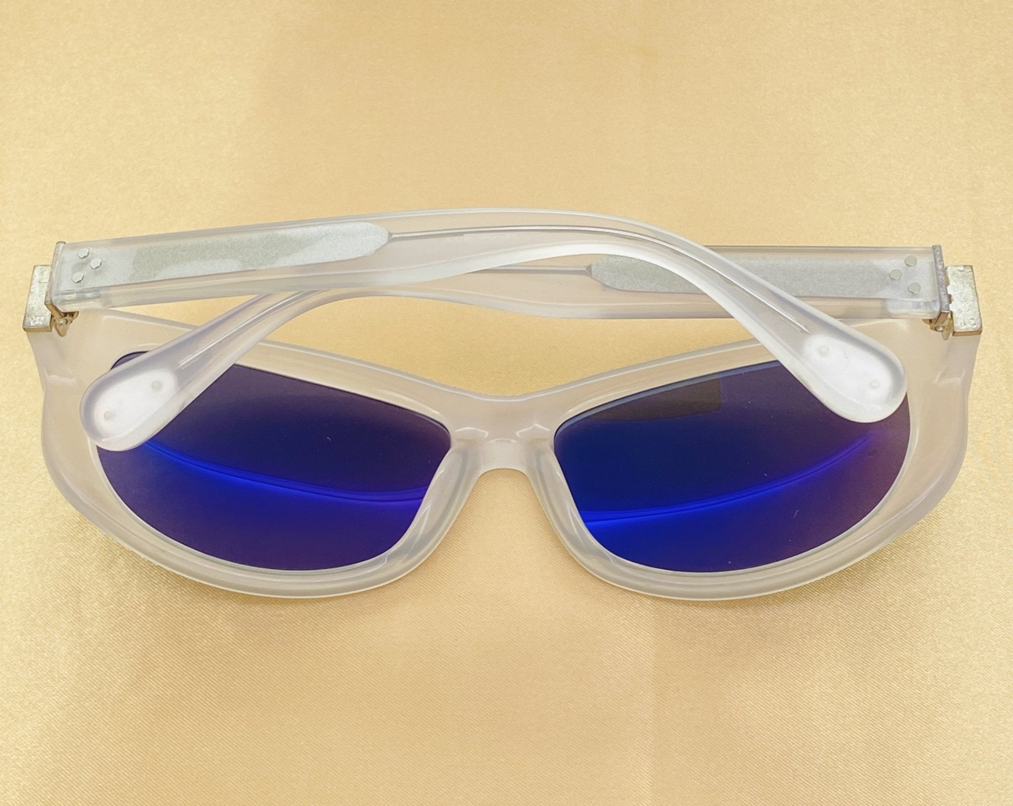 Ann Demeulemeester Ladies Sunglasses Cat Eye White and Grey AD29C4SUN-GR8 Sunglasses