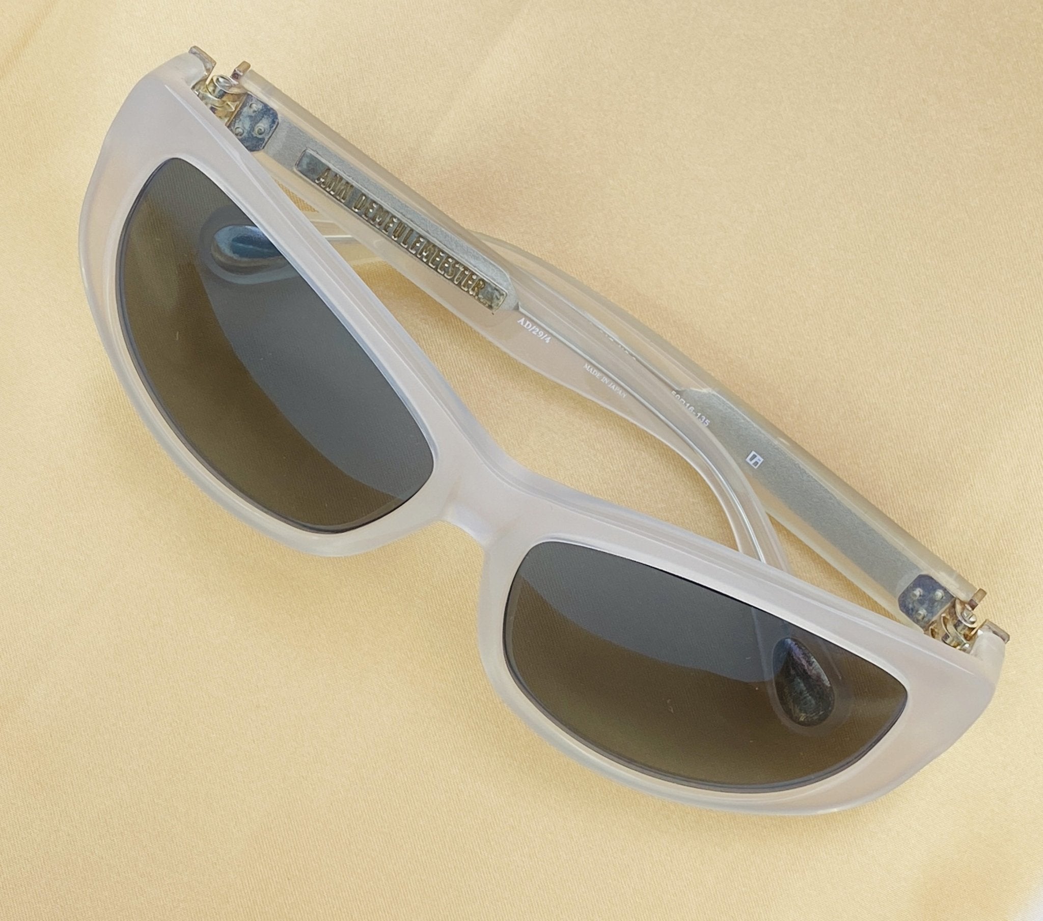 Ann Demeulemeester Ladies Sunglasses Cat Eye White and Grey AD29C4SUN-GR8 Sunglasses