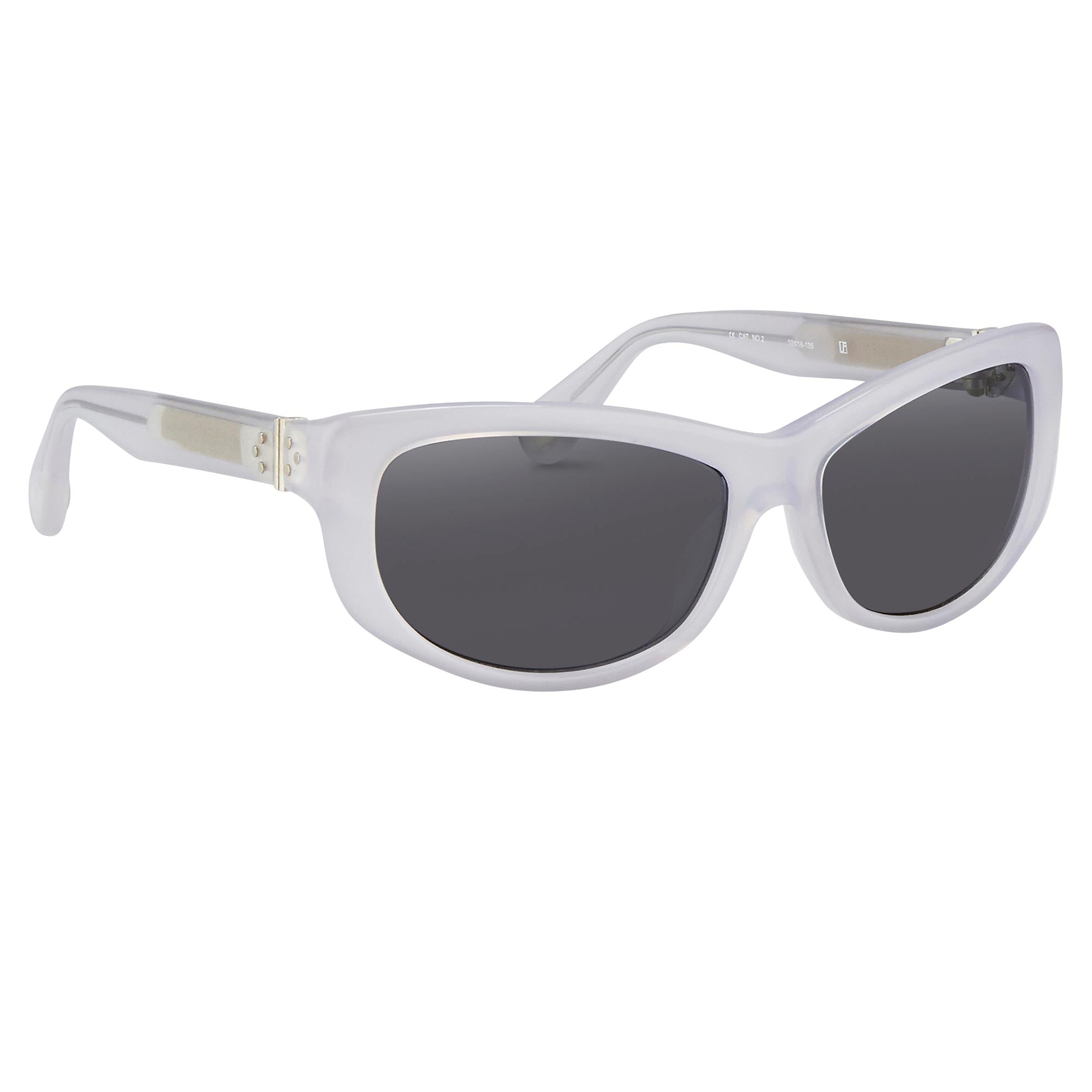 Ann Demeulemeester Ladies Sunglasses Cat Eye White and Grey AD29C4SUN-GR8 Sunglasses
