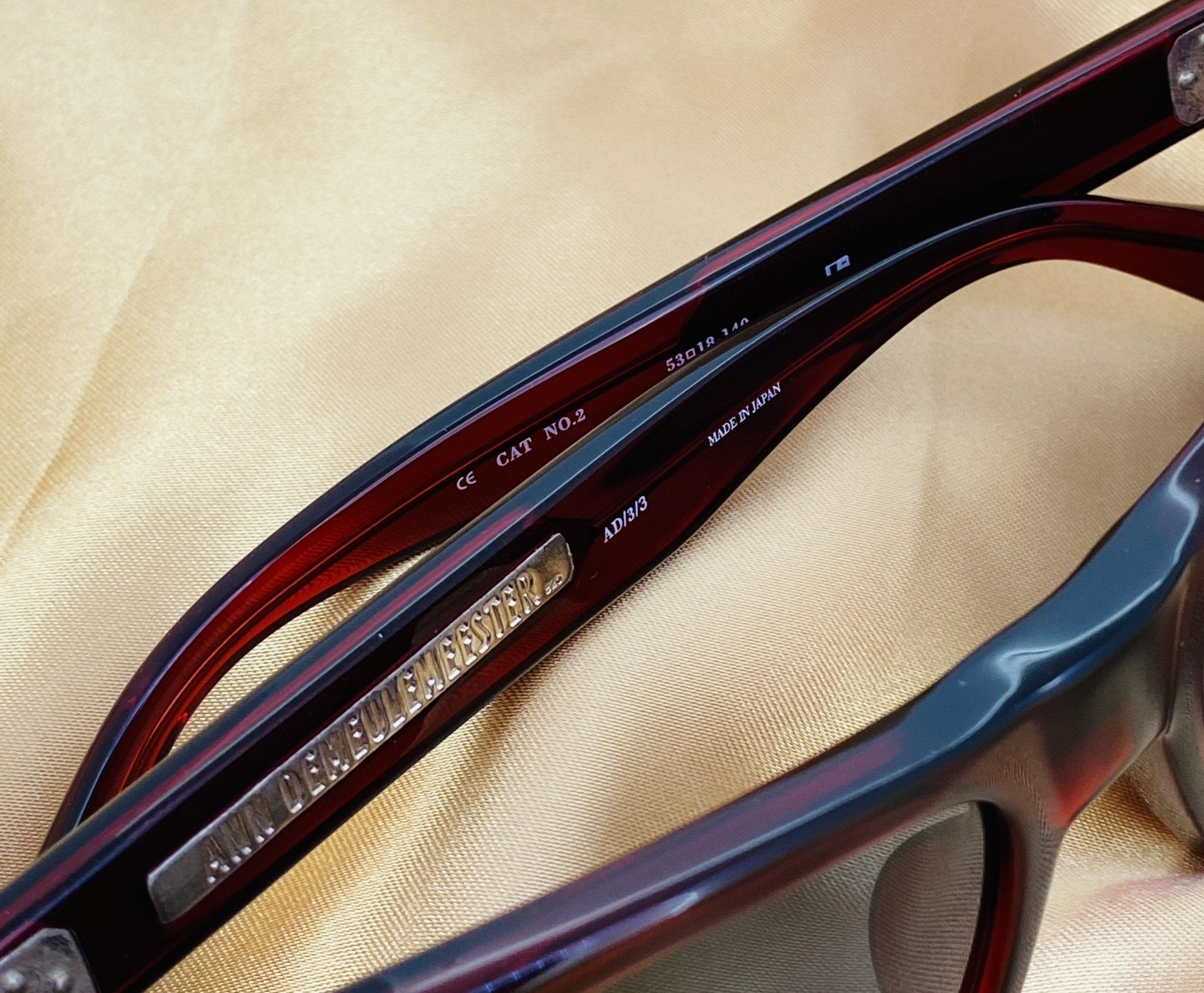 Ann Demeulemeester Sunglasses D-Frame Bordeaux Red and Blue-GR8 Sunglasses