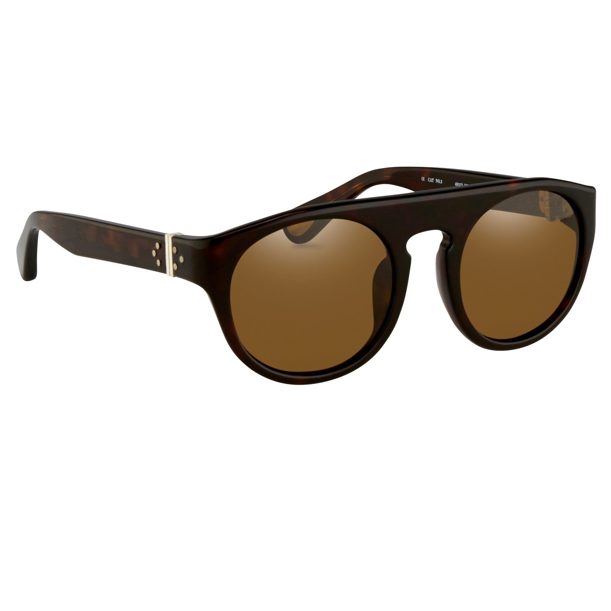 Ann Demeulemeester Sunglasses Flat Top Amber Tortoise Shell and Brown AD10C4SUN-GR8 Sunglasses