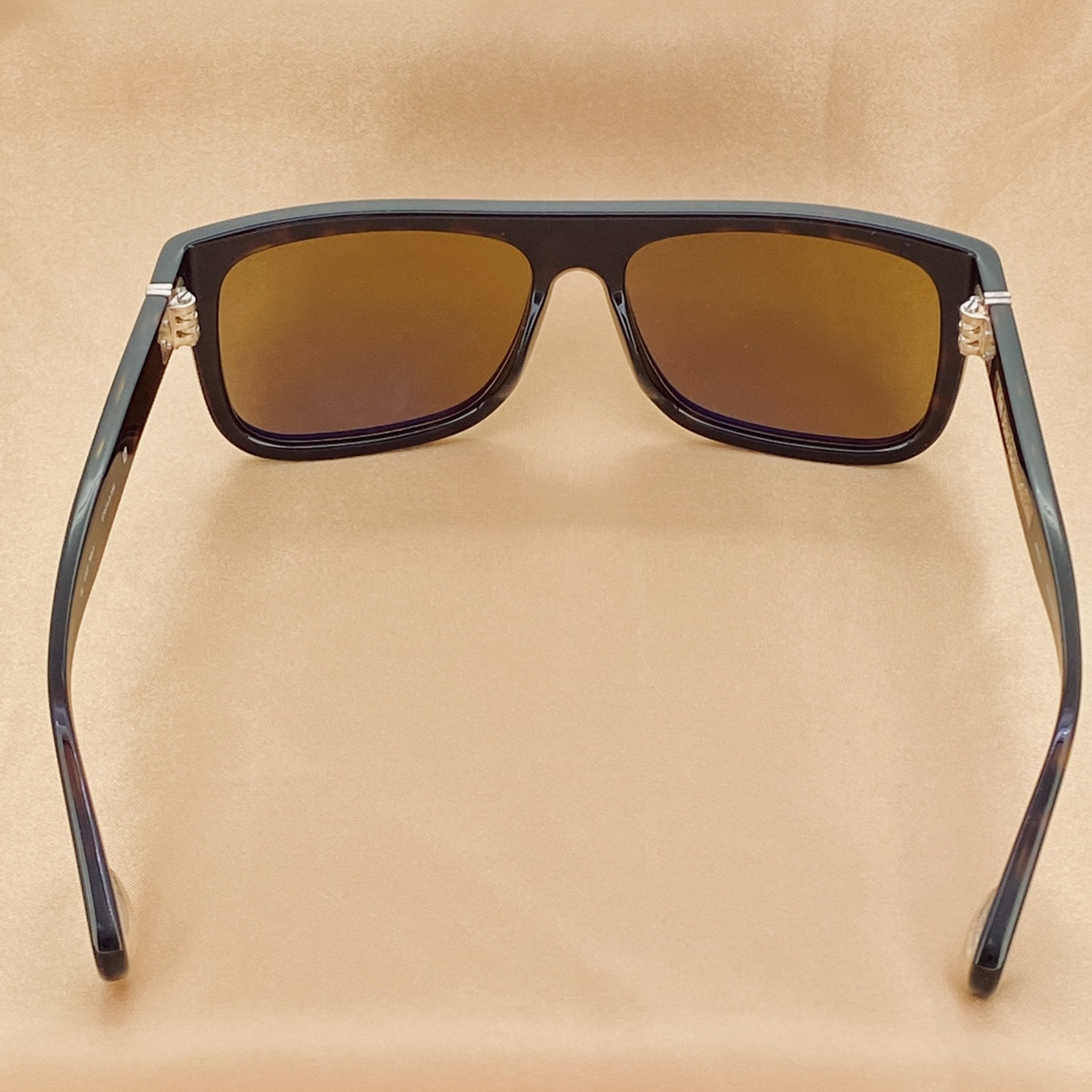 Ann Demeulemeester Men's Sunglasses Flat Top Amber Tortoise and Brown AD2C4SUN-GR8 Sunglasses