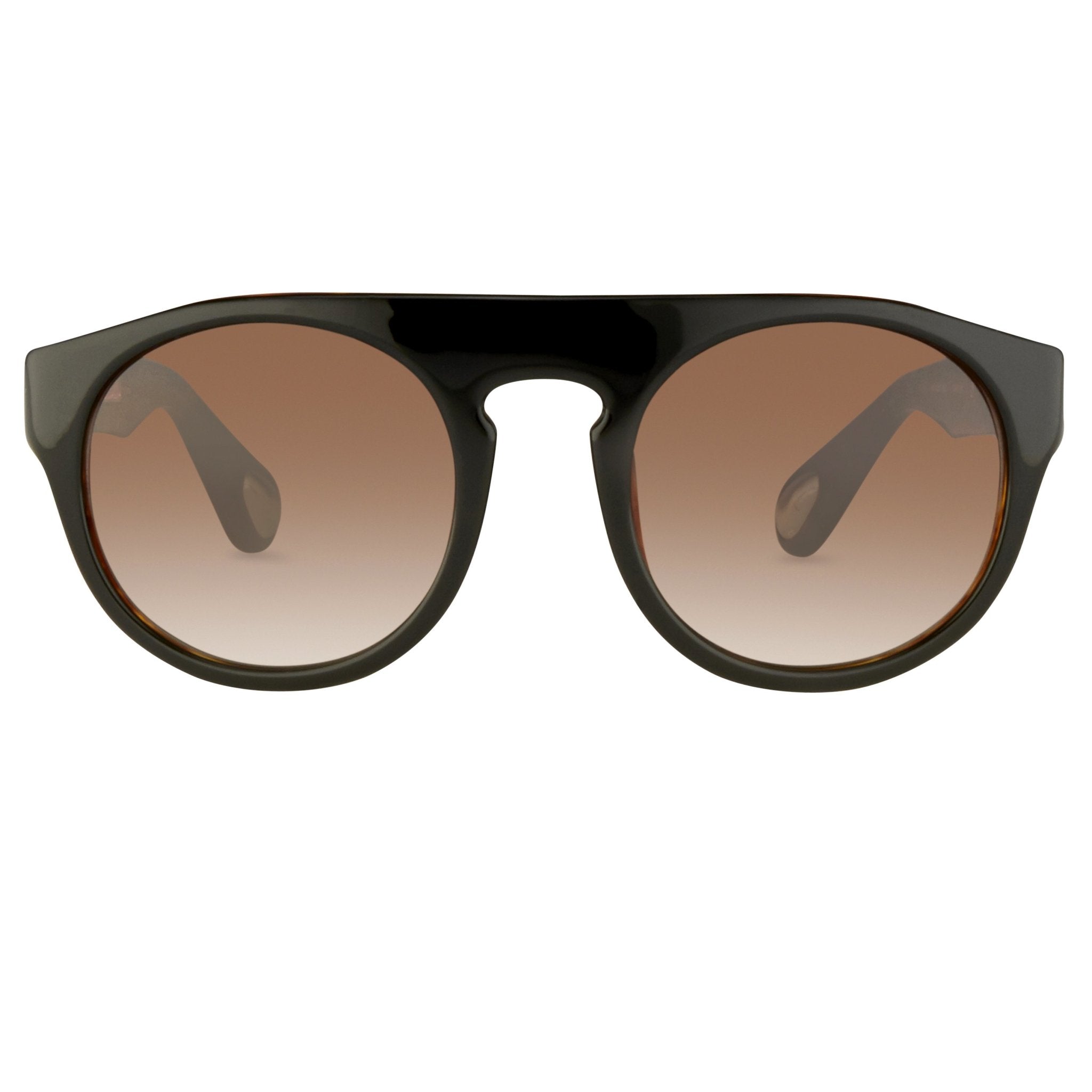 Ann Demeulemeester Sunglasses Flat Top Black and Brown AD10C6SUN-GR8 Sunglasses