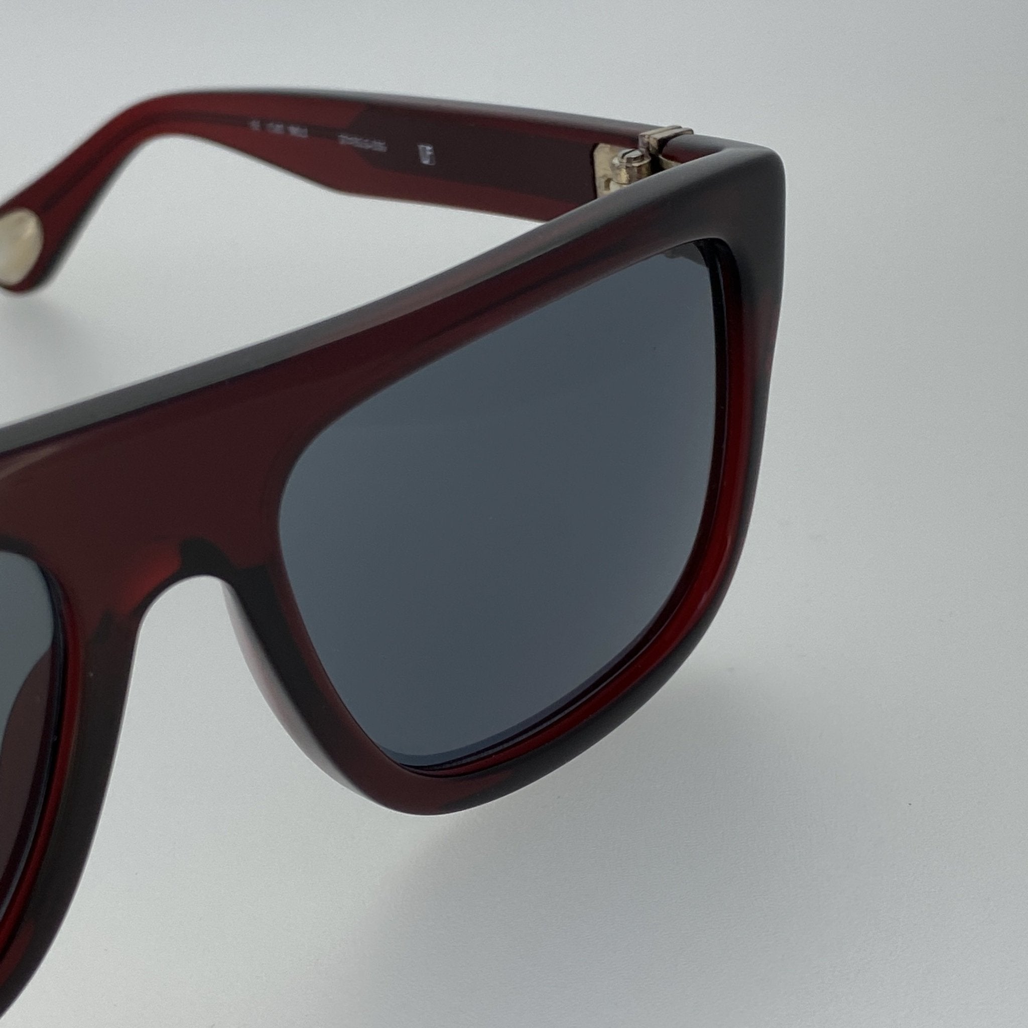Ann Demeulemeester Sunglasses Flat Top Bordeaux Red and Blue-GR8 Sunglasses