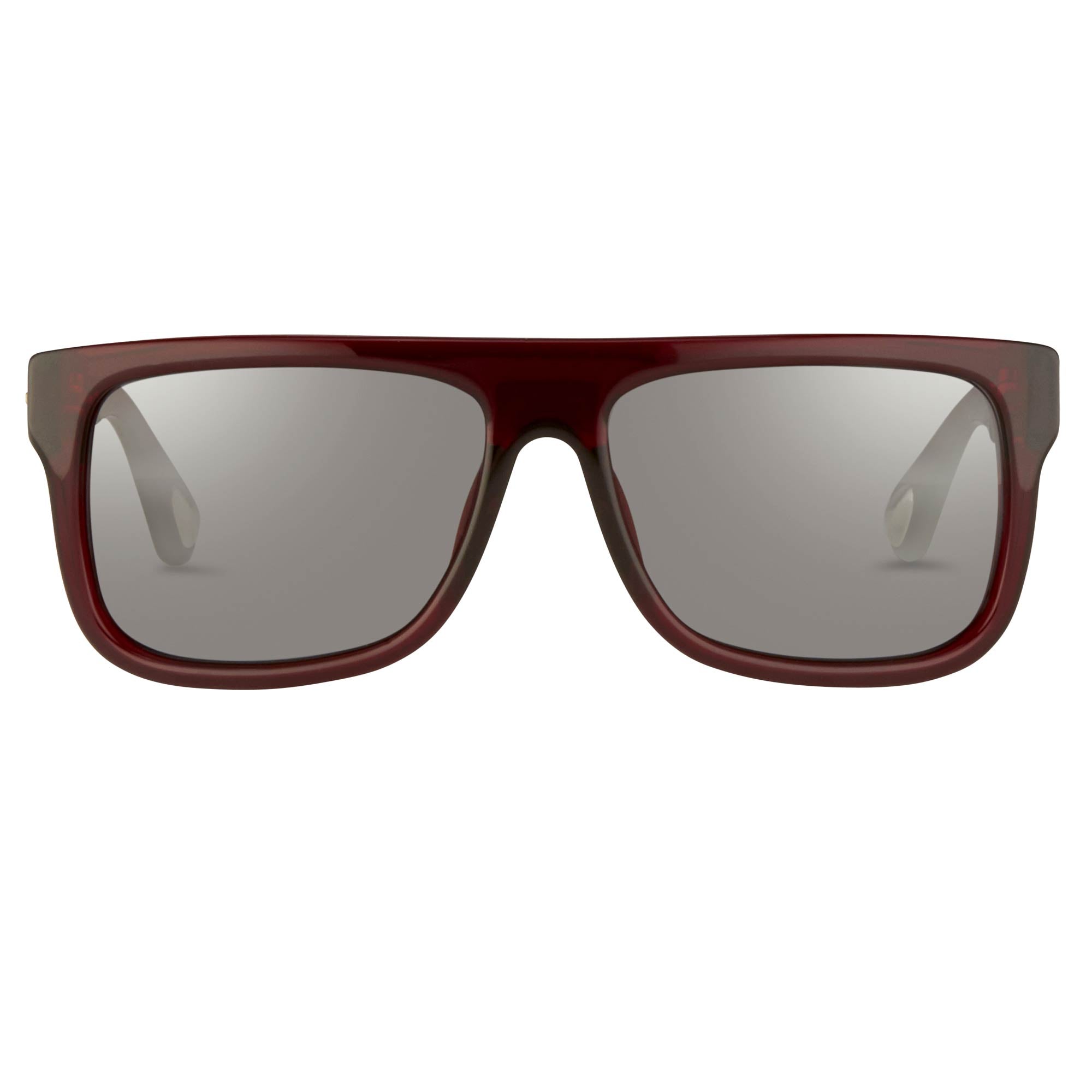 Ann Demeulemeester Sunglasses Flat Top Bordeaux Red and Blue-GR8 Sunglasses