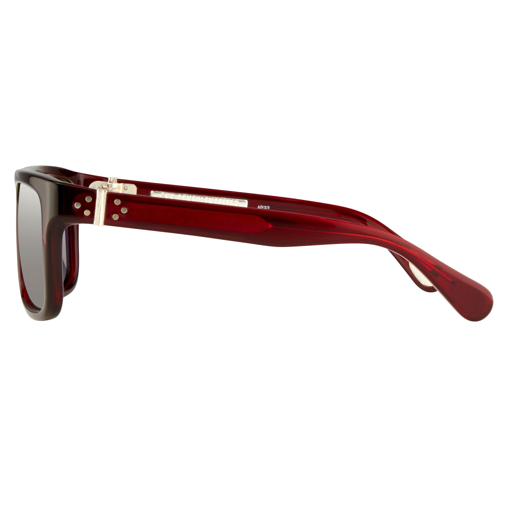 Ann Demeulemeester Sunglasses Flat Top Bordeaux Red and Blue-GR8 Sunglasses