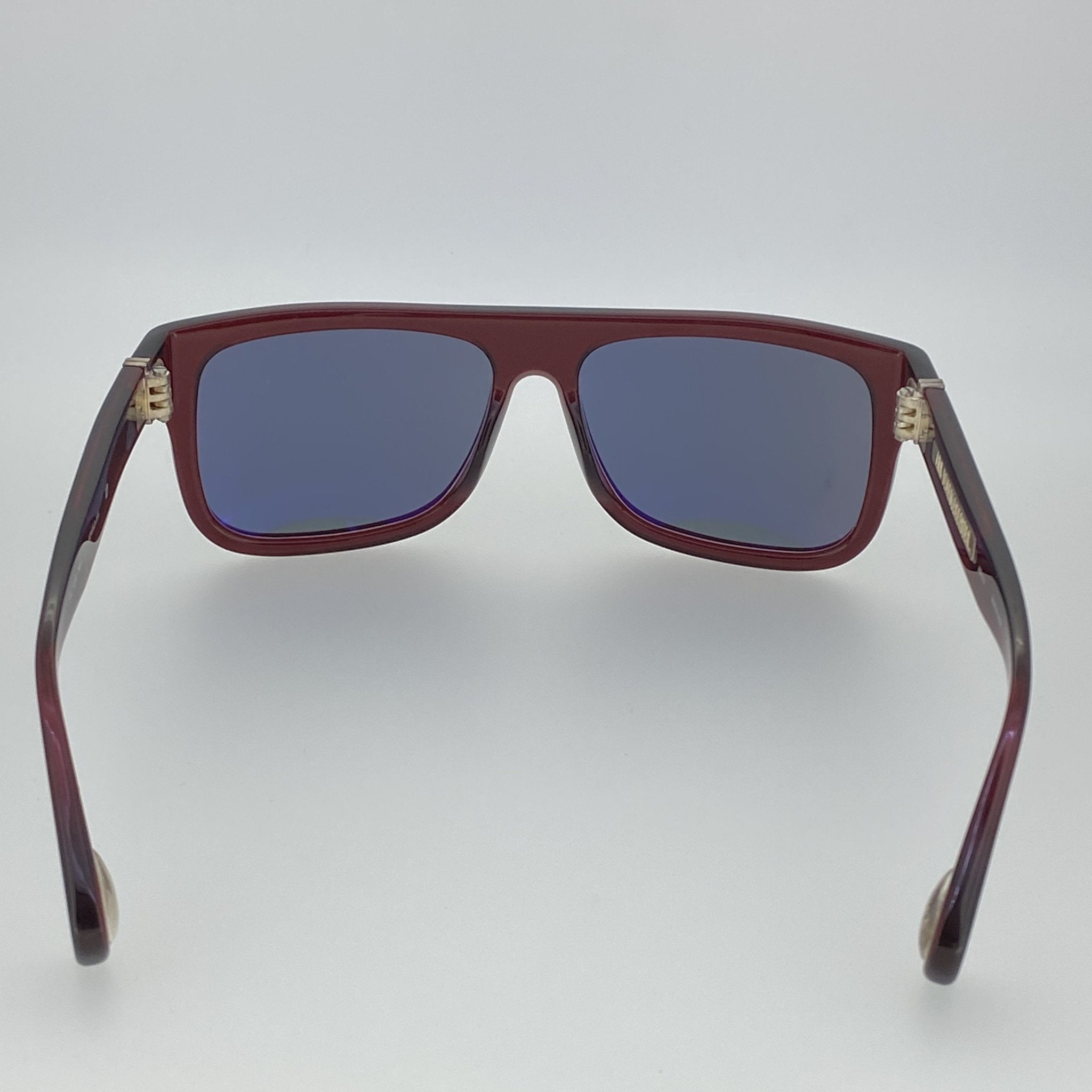 Ann Demeulemeester Sunglasses Flat Top Bordeaux Red and Blue-GR8 Sunglasses
