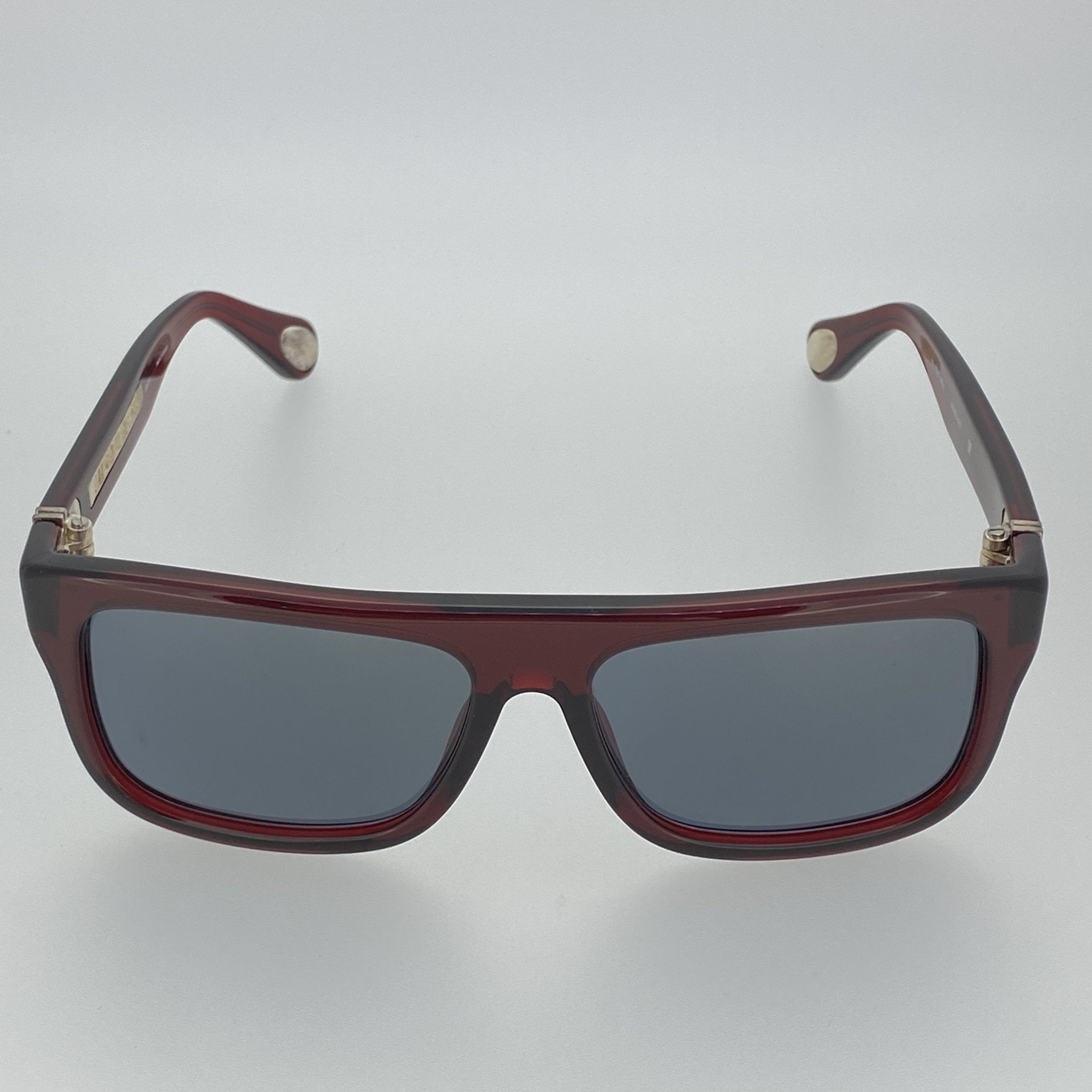 Ann Demeulemeester Sunglasses Flat Top Bordeaux Red and Blue-GR8 Sunglasses