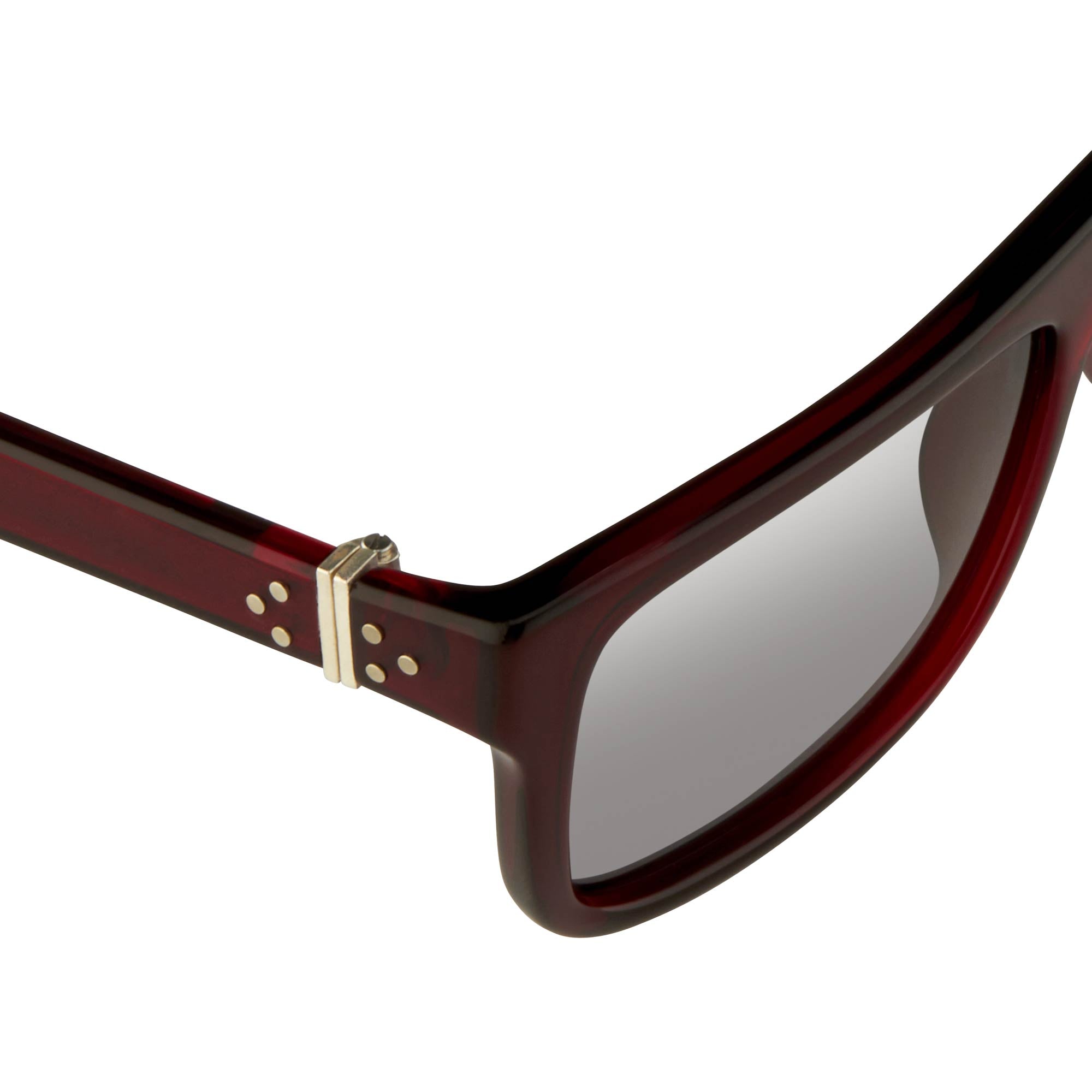 Ann Demeulemeester Sunglasses Flat Top Bordeaux Red and Blue-GR8 Sunglasses