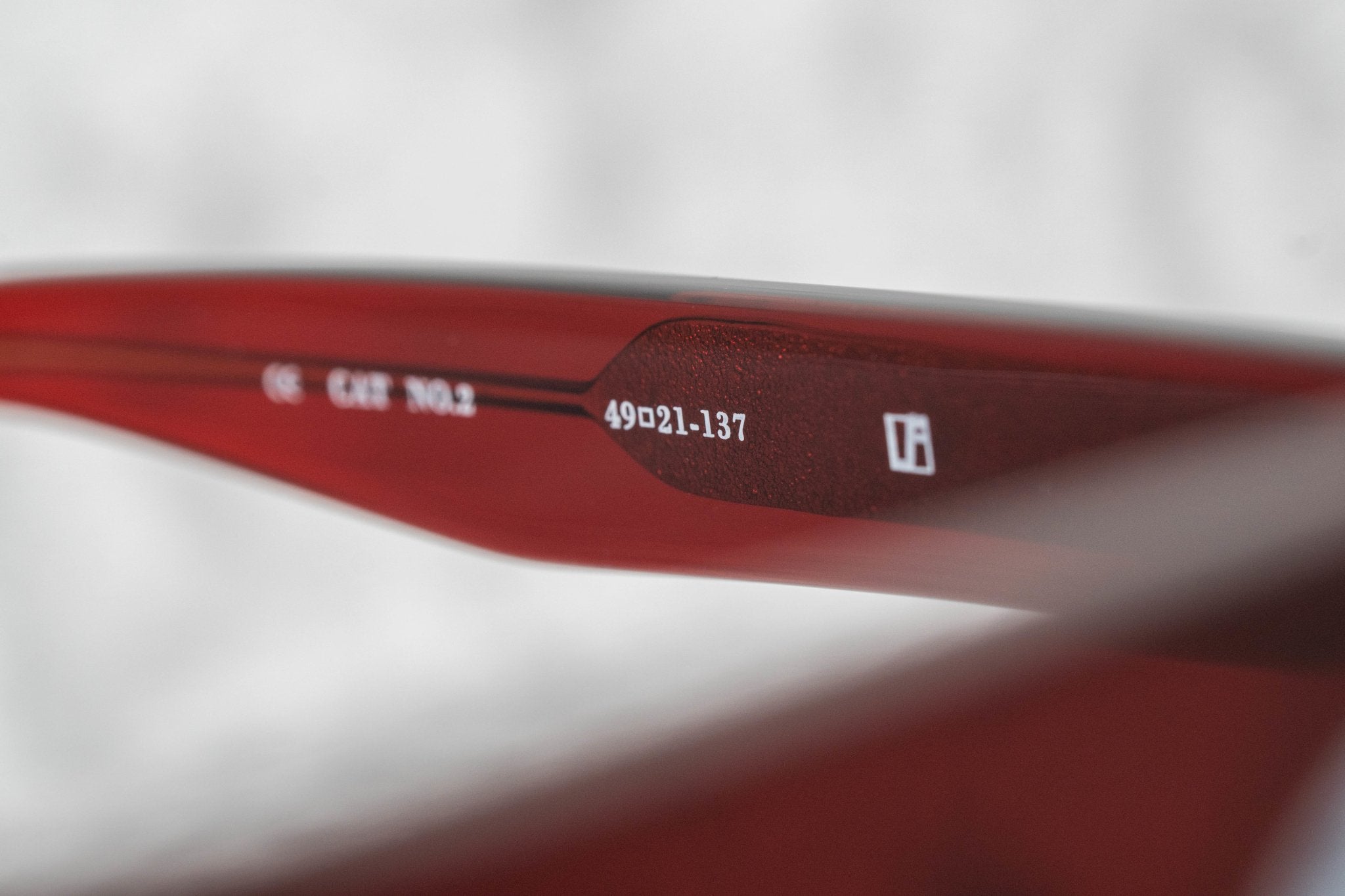 Ann Demeulemeester Sunglasses Flat Top Round Bordeaux Red and Blue-GR8 Sunglasses