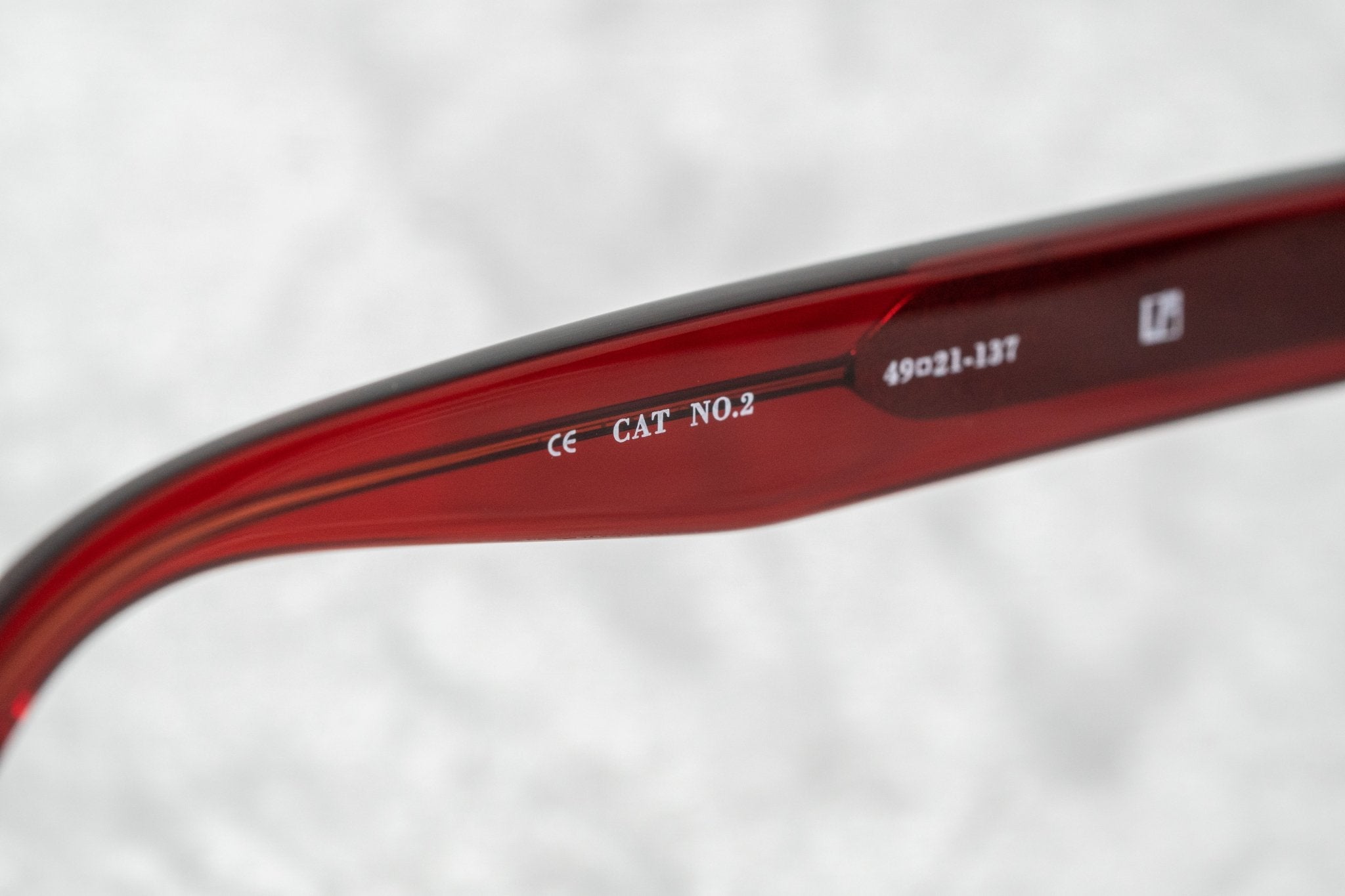 Ann Demeulemeester Sunglasses Flat Top Round Bordeaux Red and Blue-GR8 Sunglasses