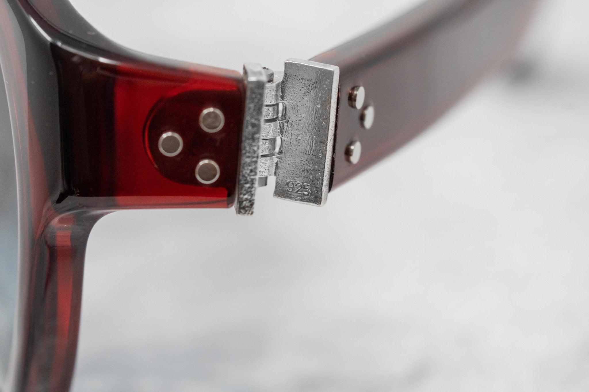 Ann Demeulemeester Sunglasses Flat Top Round Bordeaux Red and Blue-GR8 Sunglasses