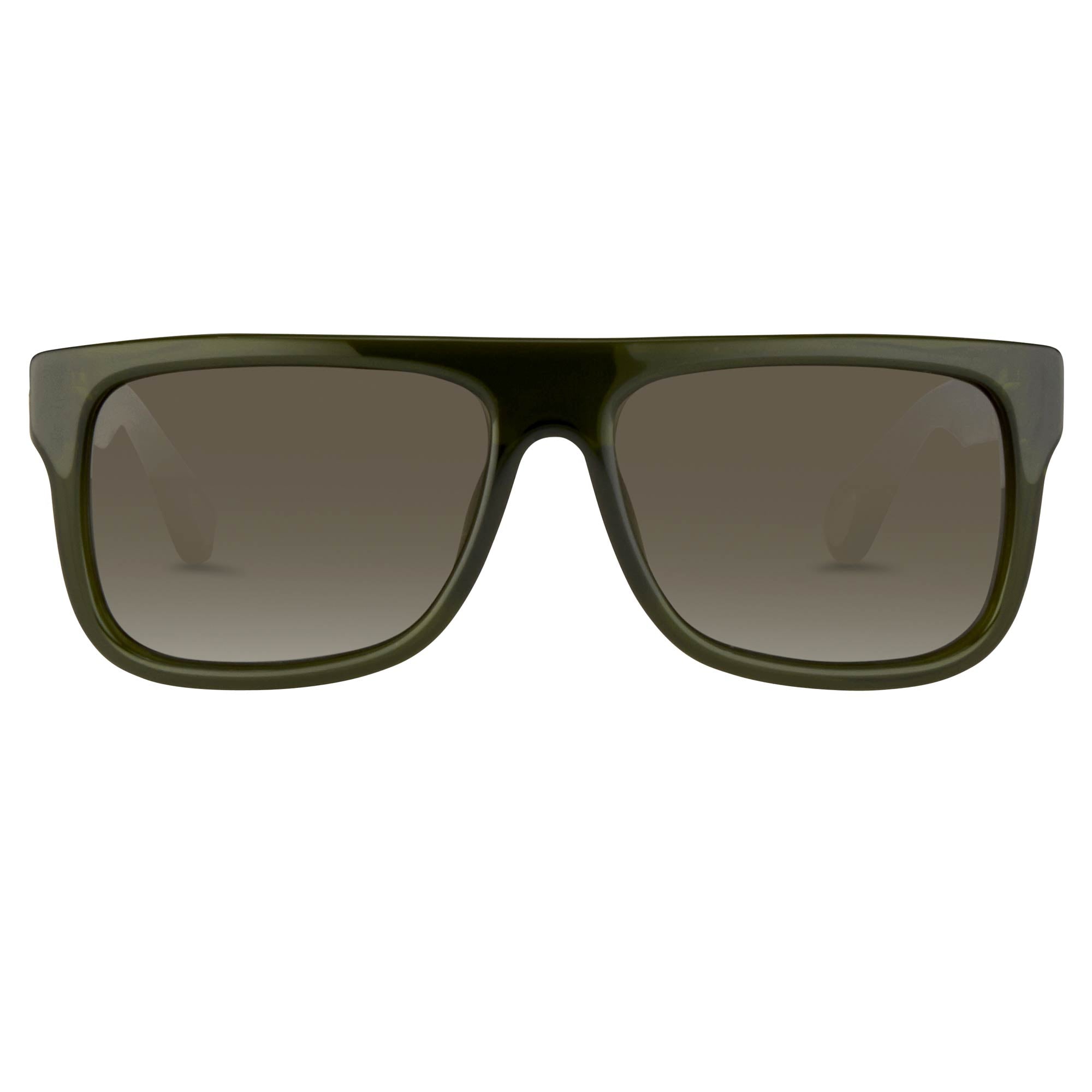 Ann Demeulemeester Men's Sunglasses Flat Top Green AD2C7SUN-GR8 Sunglasses