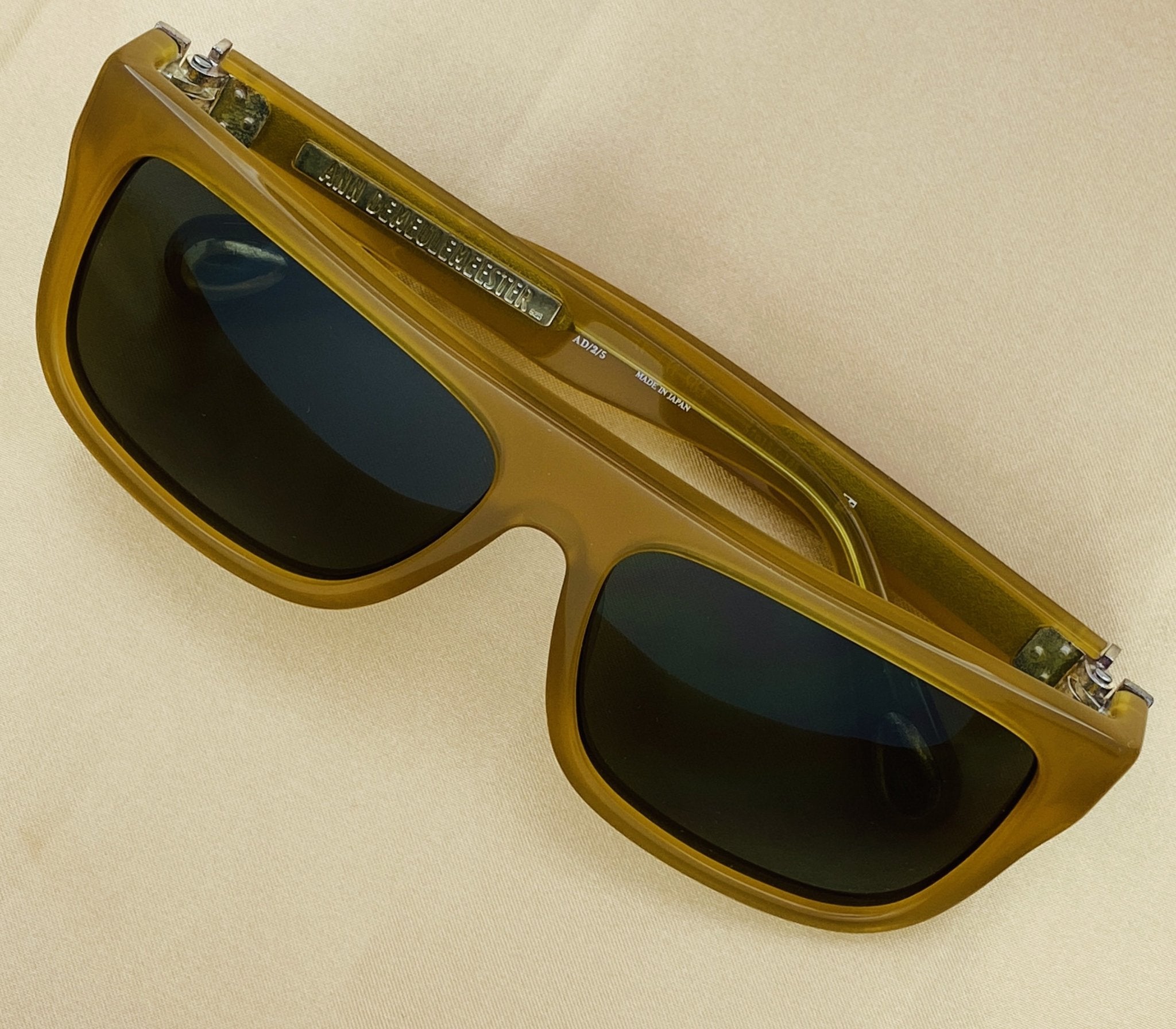 Ann Demeulemeester Sunglasses Flat Top Honey Orange and Green-GR8 Sunglasses