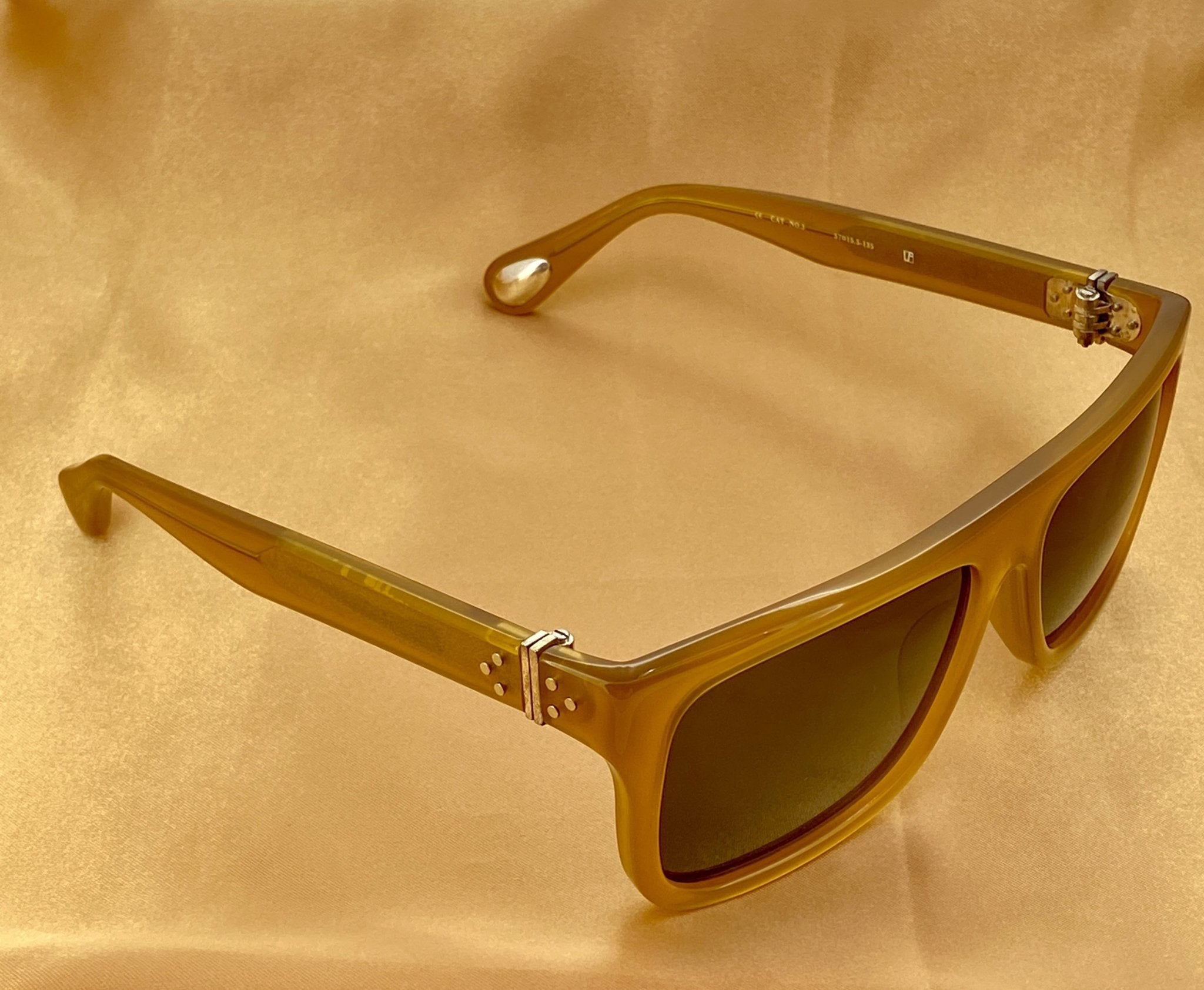 Ann Demeulemeester Sunglasses Flat Top Honey Orange and Green-GR8 Sunglasses