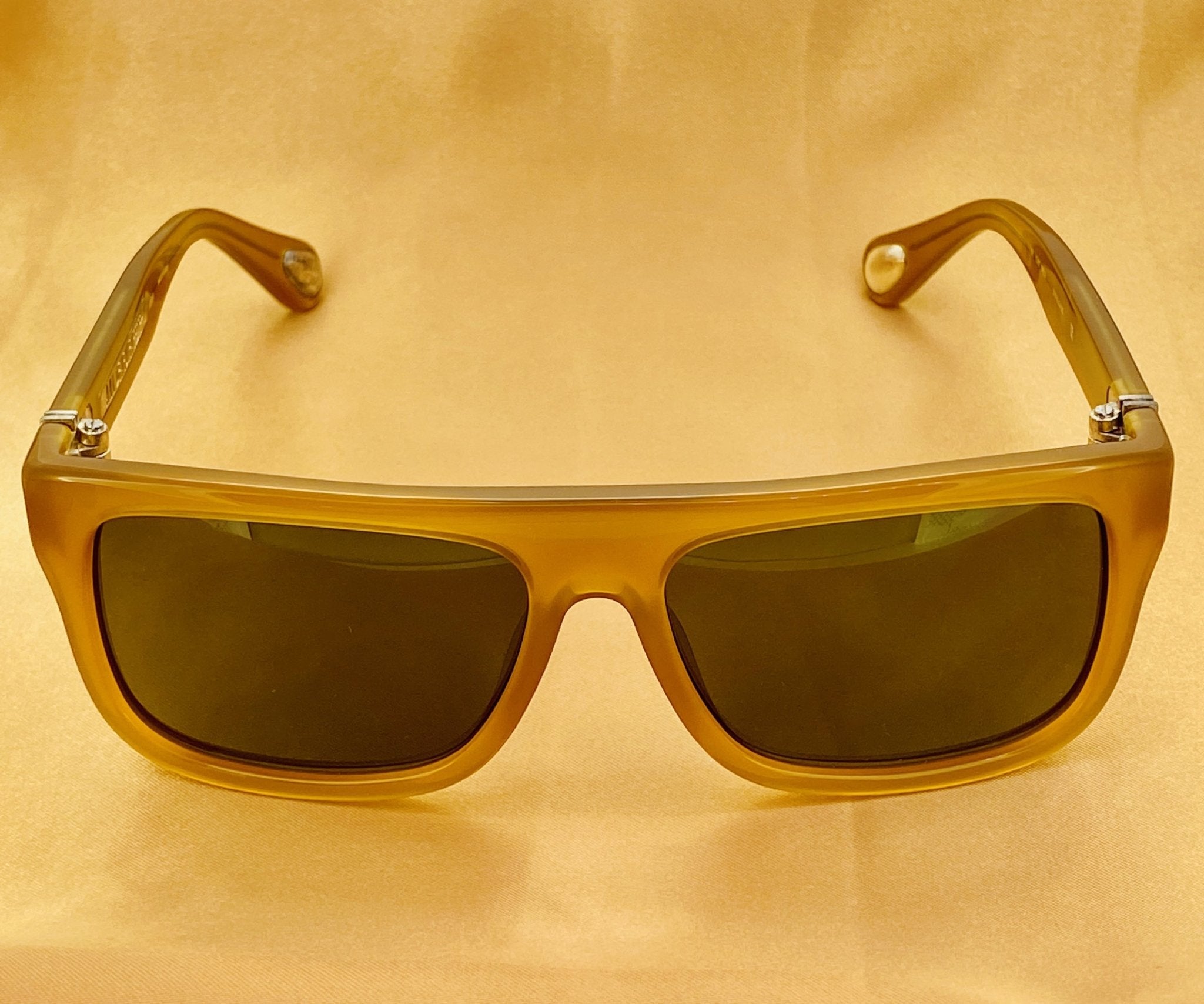 Ann Demeulemeester Sunglasses Flat Top Honey Orange and Green-GR8 Sunglasses