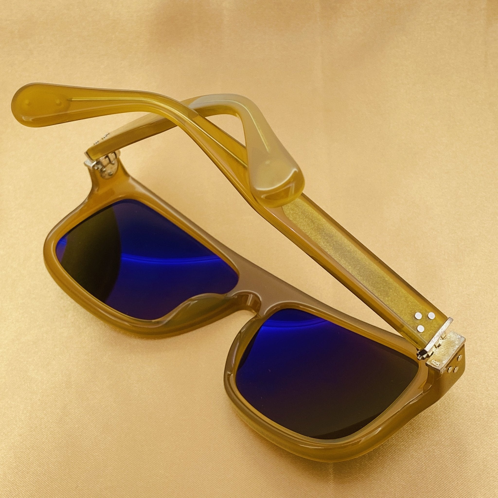 Ann Demeulemeester Sunglasses Flat Top Honey Orange and Green-GR8 Sunglasses