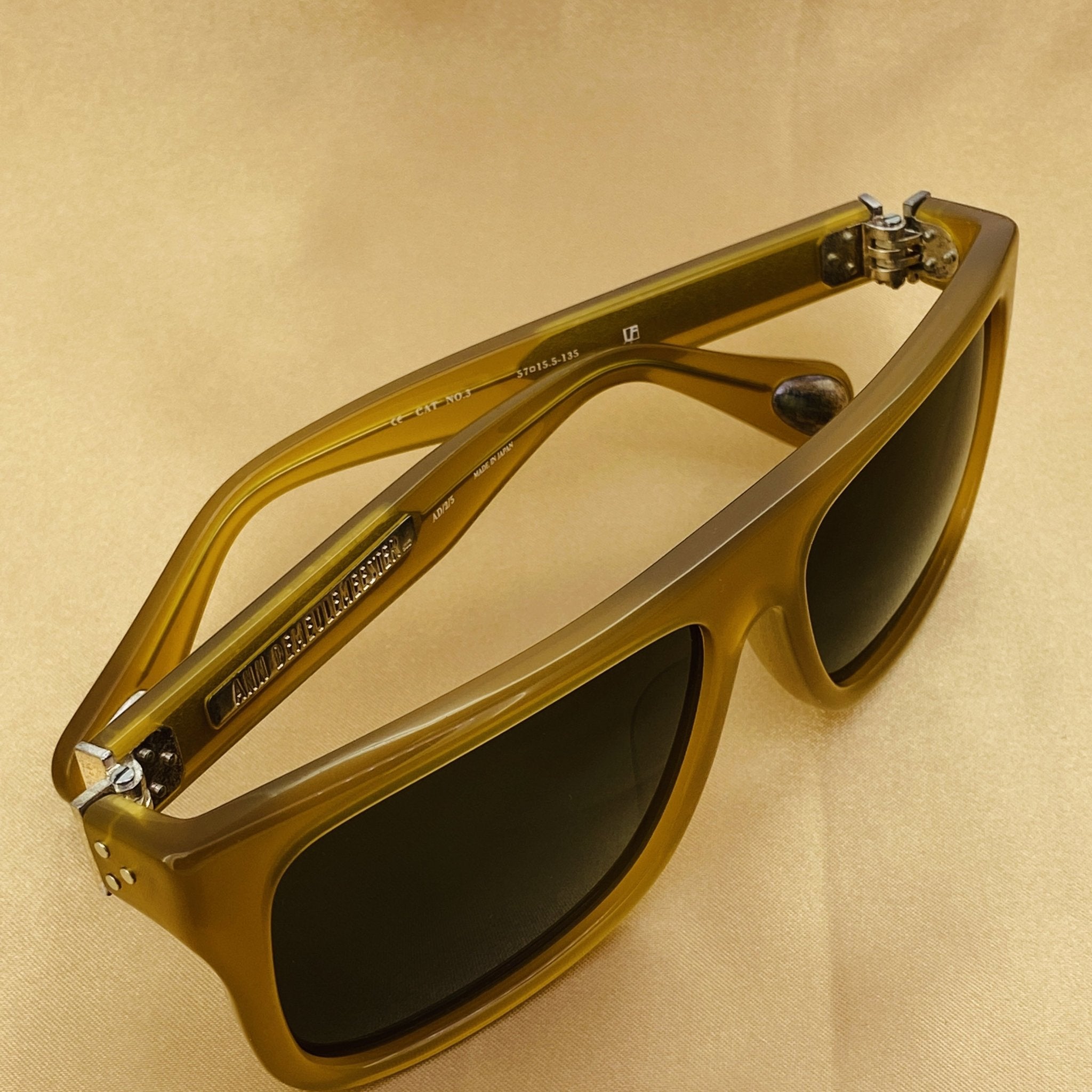 Ann Demeulemeester Sunglasses Flat Top Honey Orange and Green-GR8 Sunglasses