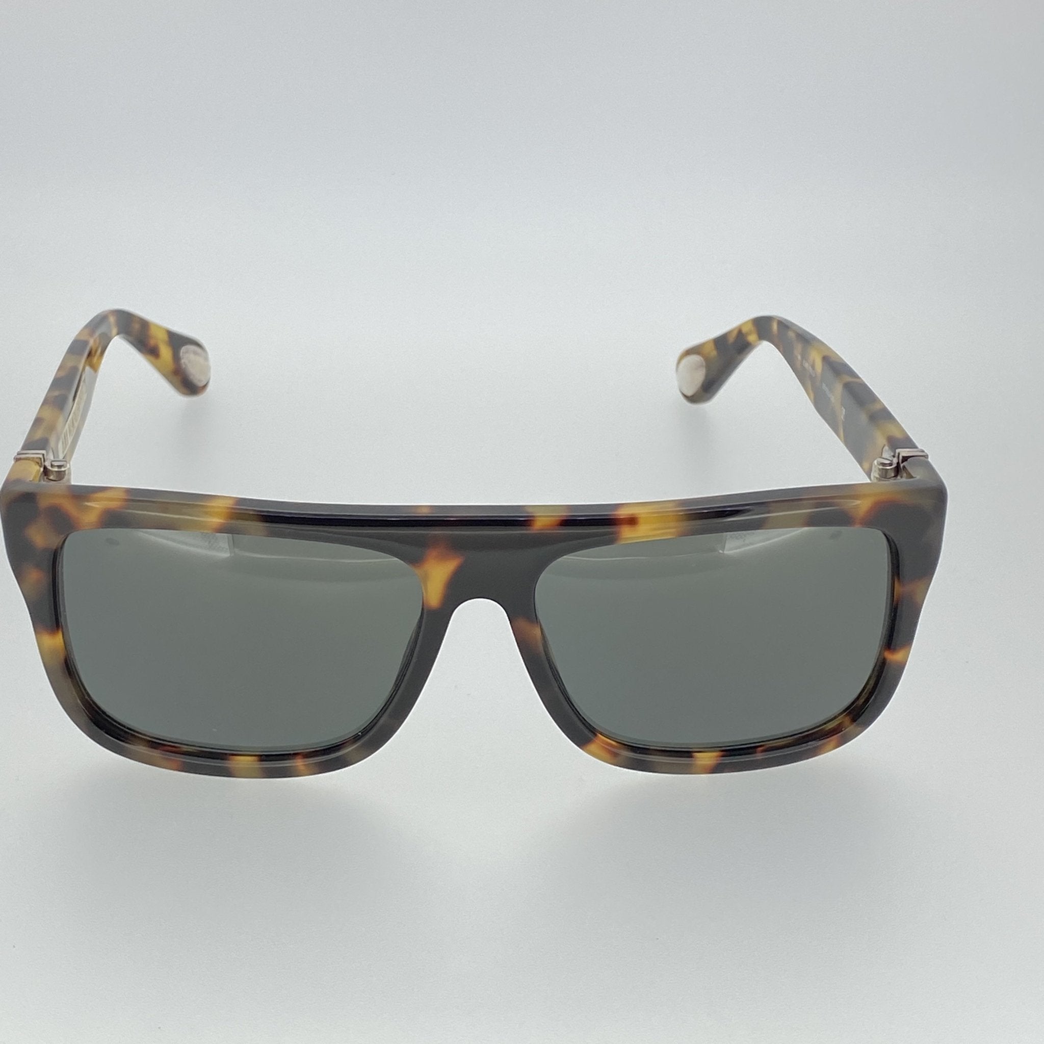 Ann Demeulemeester Men's Sunglasses Flat Top Tortoise and Grey AD2C2SUN-GR8 Sunglasses