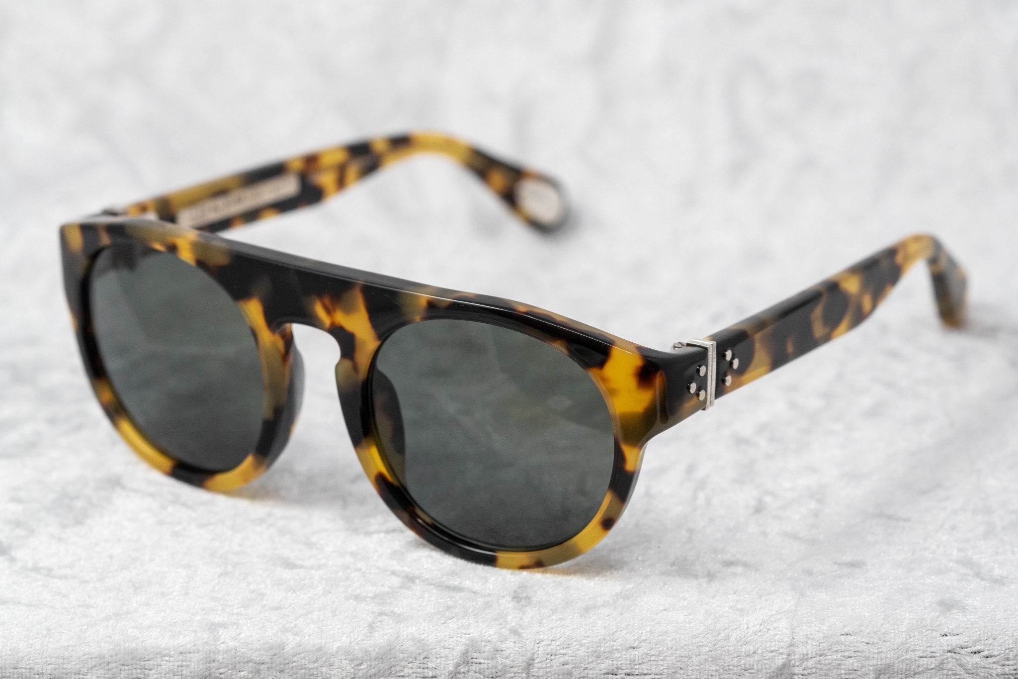 Ann Demeulemeester Sunglasses Flat Top Tortoise Shell 925 Silver with Grey Lenses Category 3 AD10C2SUN - Watches & Crystals