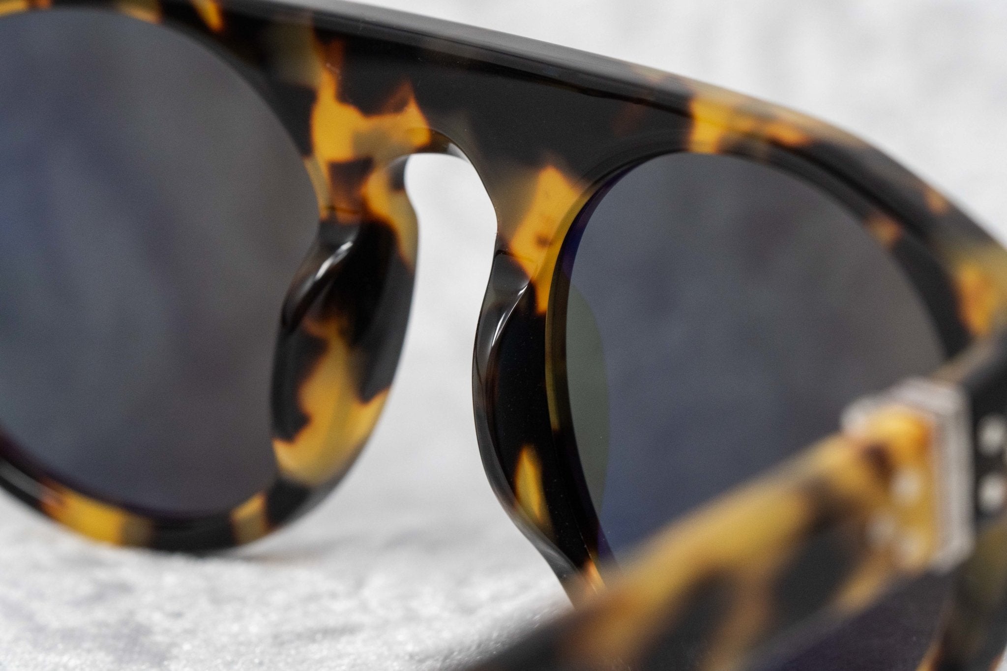 Ann Demeulemeester Men's Sunglasses Flat Top Tortoise Shell and Grey AD10C2SUN-GR8 Sunglasses