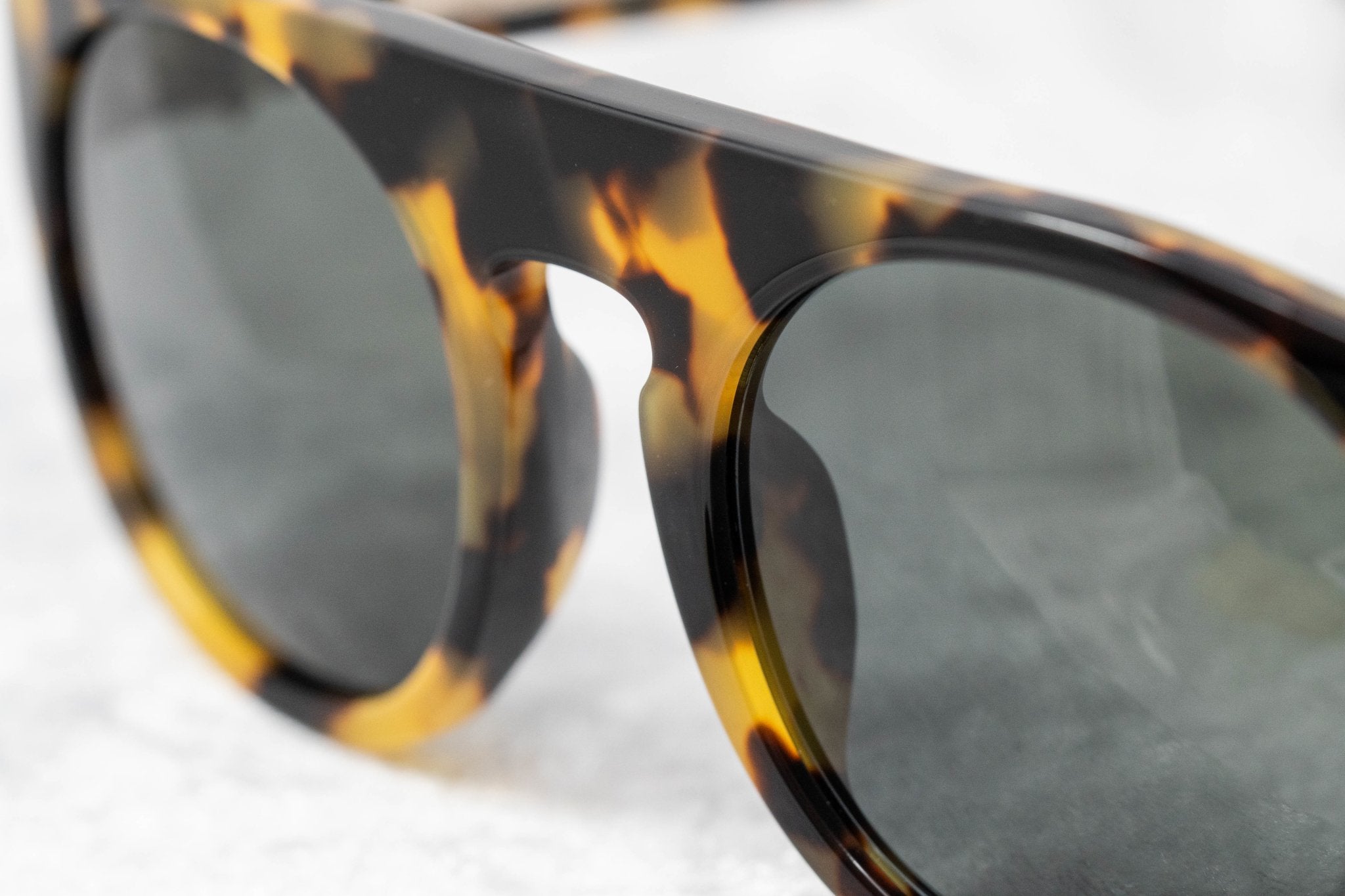 Ann Demeulemeester Men's Sunglasses Flat Top Tortoise Shell and Grey AD10C2SUN-GR8 Sunglasses