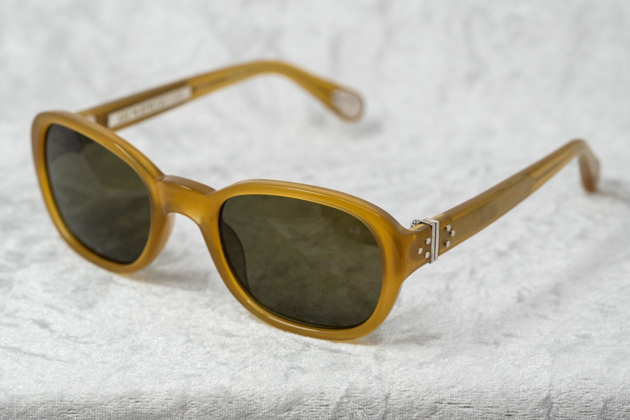 Ann Demeulemeester Sunglasses Oval Honey 925 Silver with Green Lenses Category 3 AD8C5SUN - Watches & Crystals