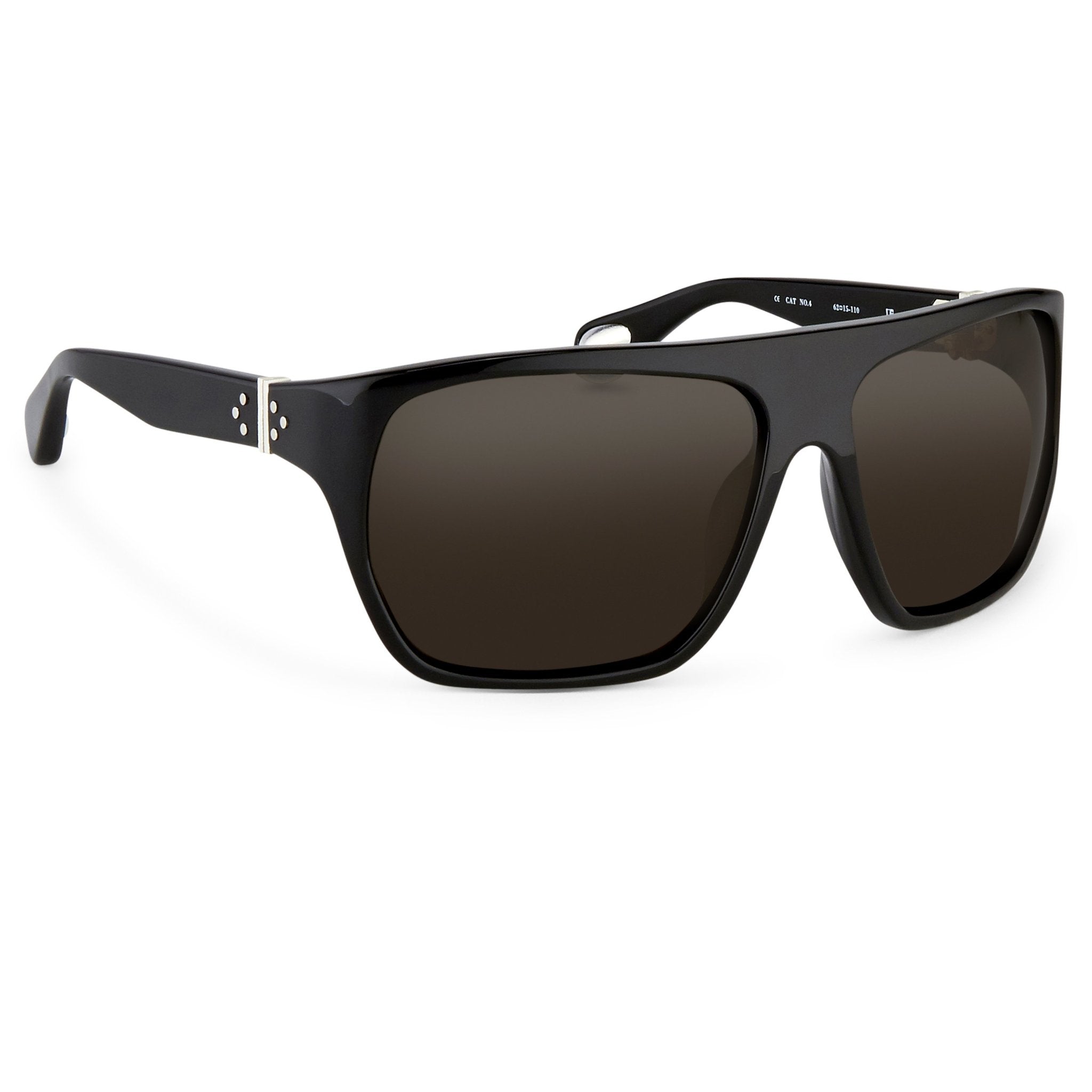 Ann Demeulemeester Sunglasses Oversized Black with Silver Tips and Grey AD31C1SUN-GR8 Sunglasses