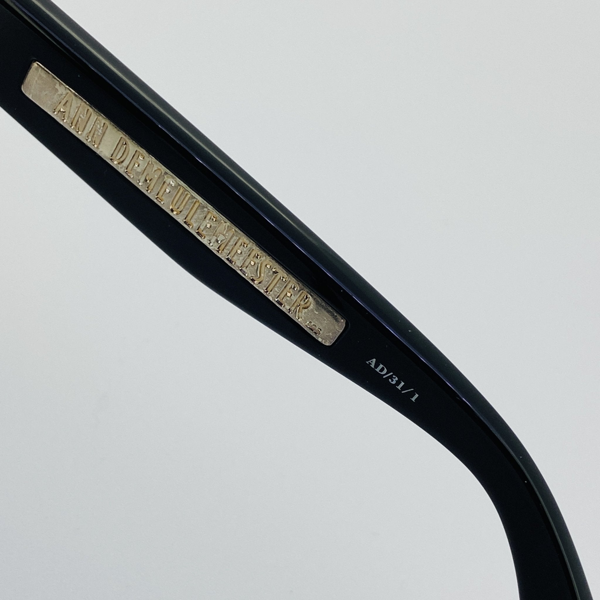 Ann Demeulemeester Sunglasses Oversized Black with Silver Tips and Grey AD31C1SUN-GR8 Sunglasses