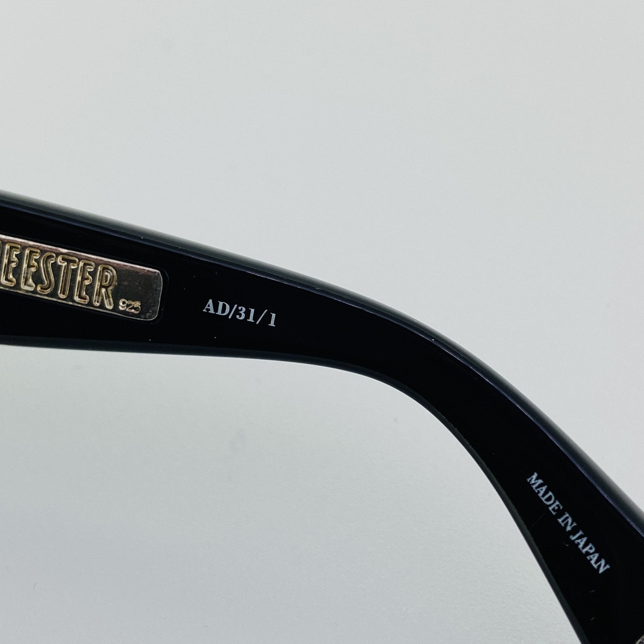 Ann Demeulemeester Sunglasses Oversized Black with Silver Tips and Grey AD31C1SUN-GR8 Sunglasses