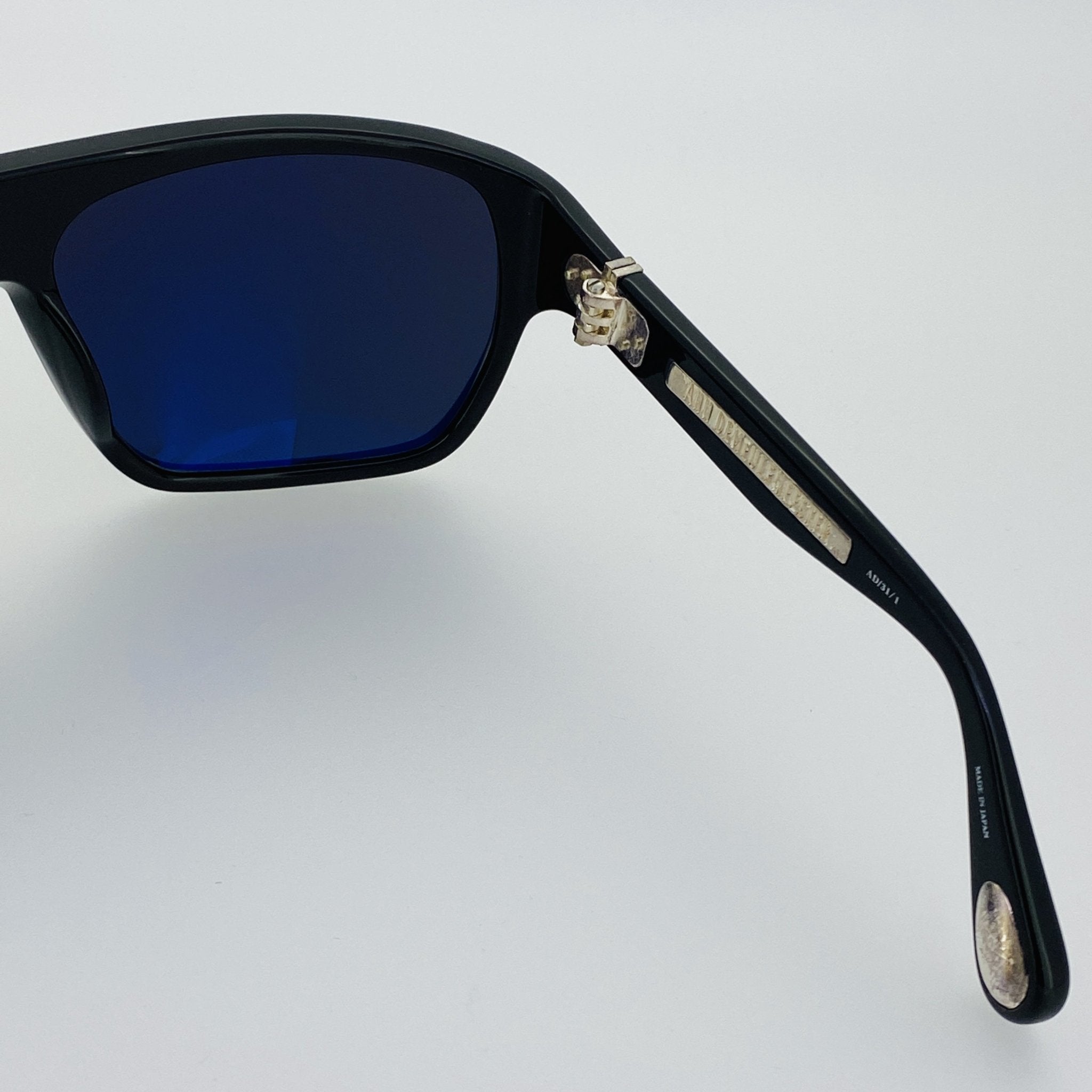 Ann Demeulemeester Sunglasses Oversized Black with Silver Tips and Grey AD31C1SUN-GR8 Sunglasses