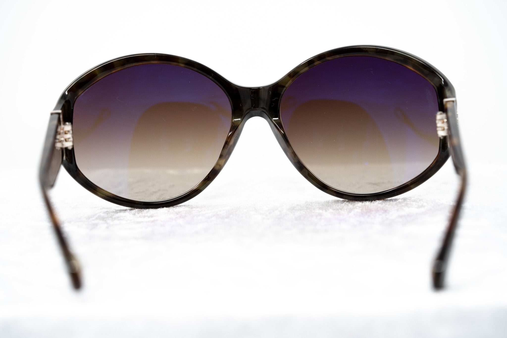Ann Demeulemeester Sunglasses Oversized Black Tortoise Shell 925 Silver with Brown Graduated Lenses AD6C6SUN - Watches & Crystals