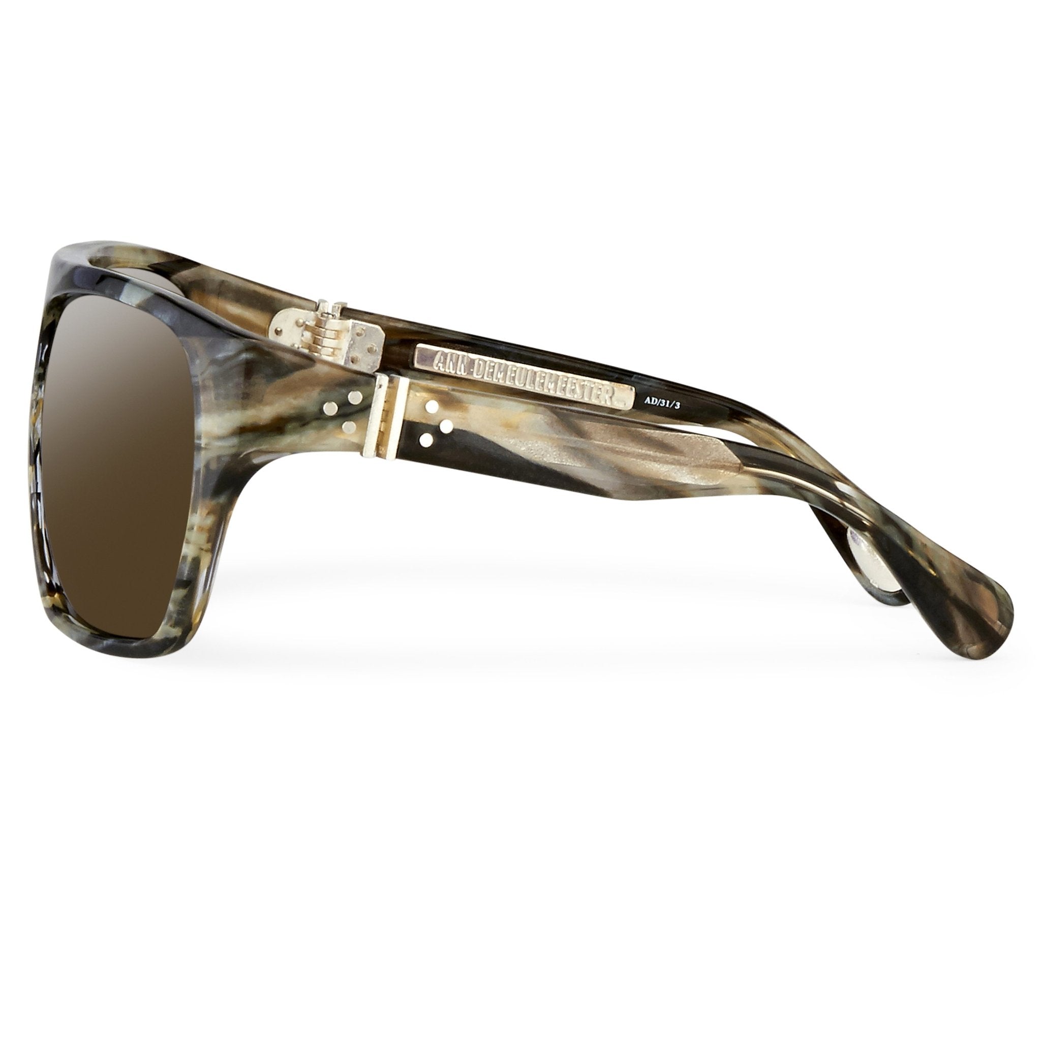 Ann Demeulemeester Men's Sunglasses Oversized Brown and Green AD31C3SUN-GR8 Sunglasses