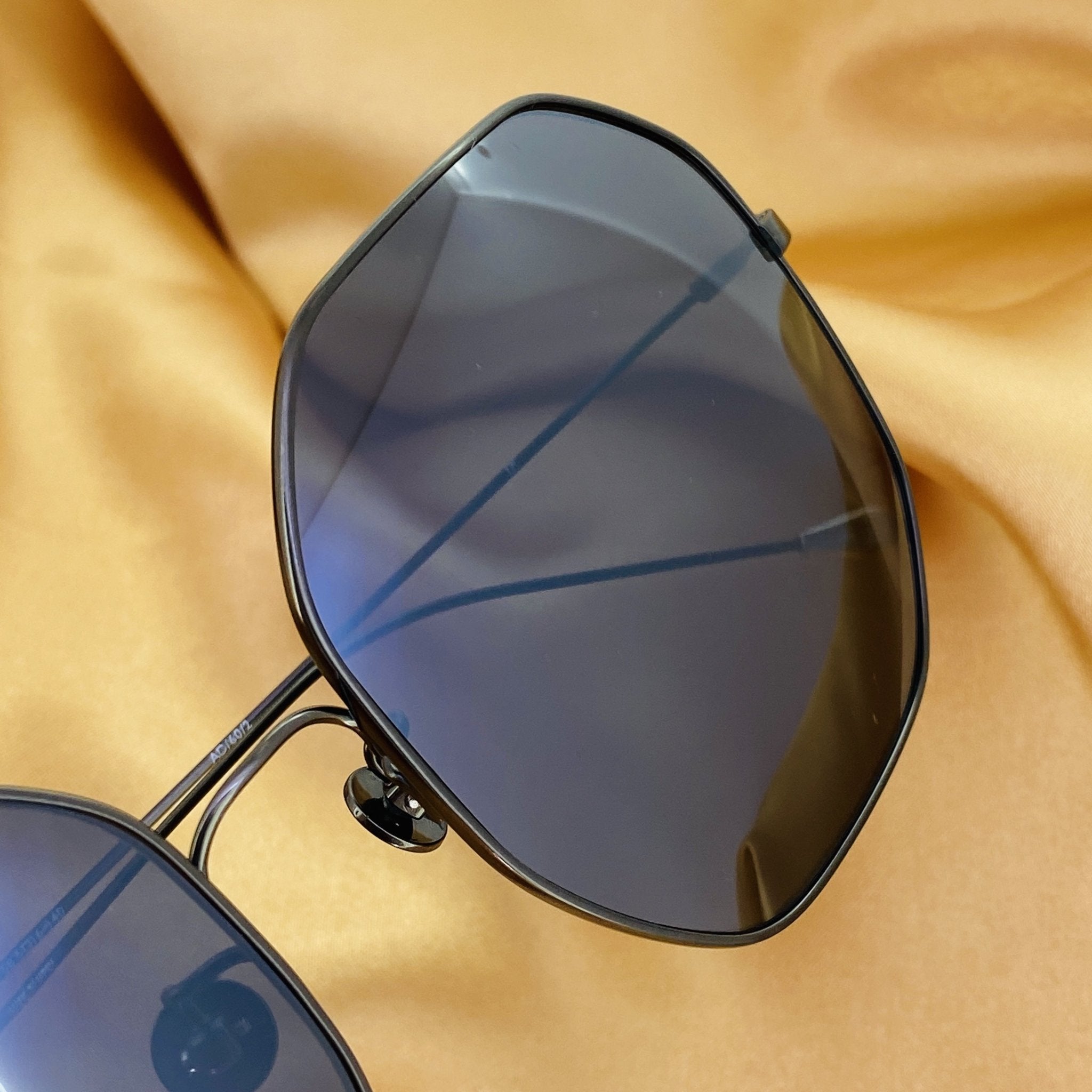 Ann Demeulemeester Sunglasses Oversized Gun Metal and Grey-GR8 Sunglasses