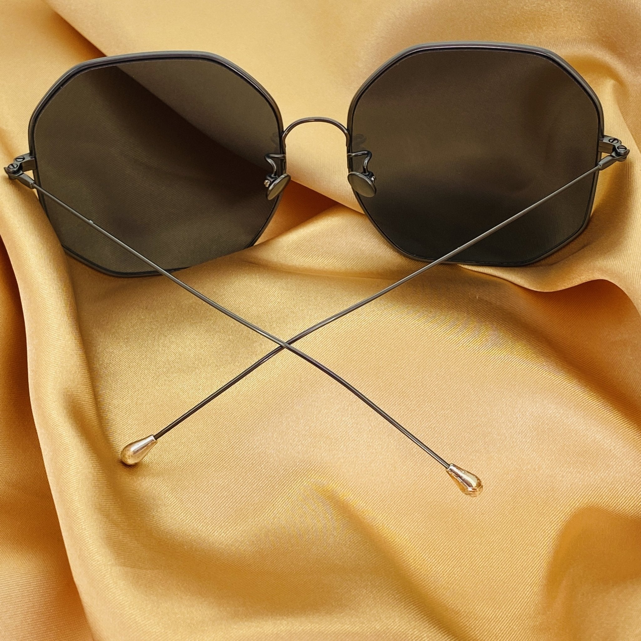 Ann Demeulemeester Sunglasses Oversized Gun Metal and Grey-GR8 Sunglasses