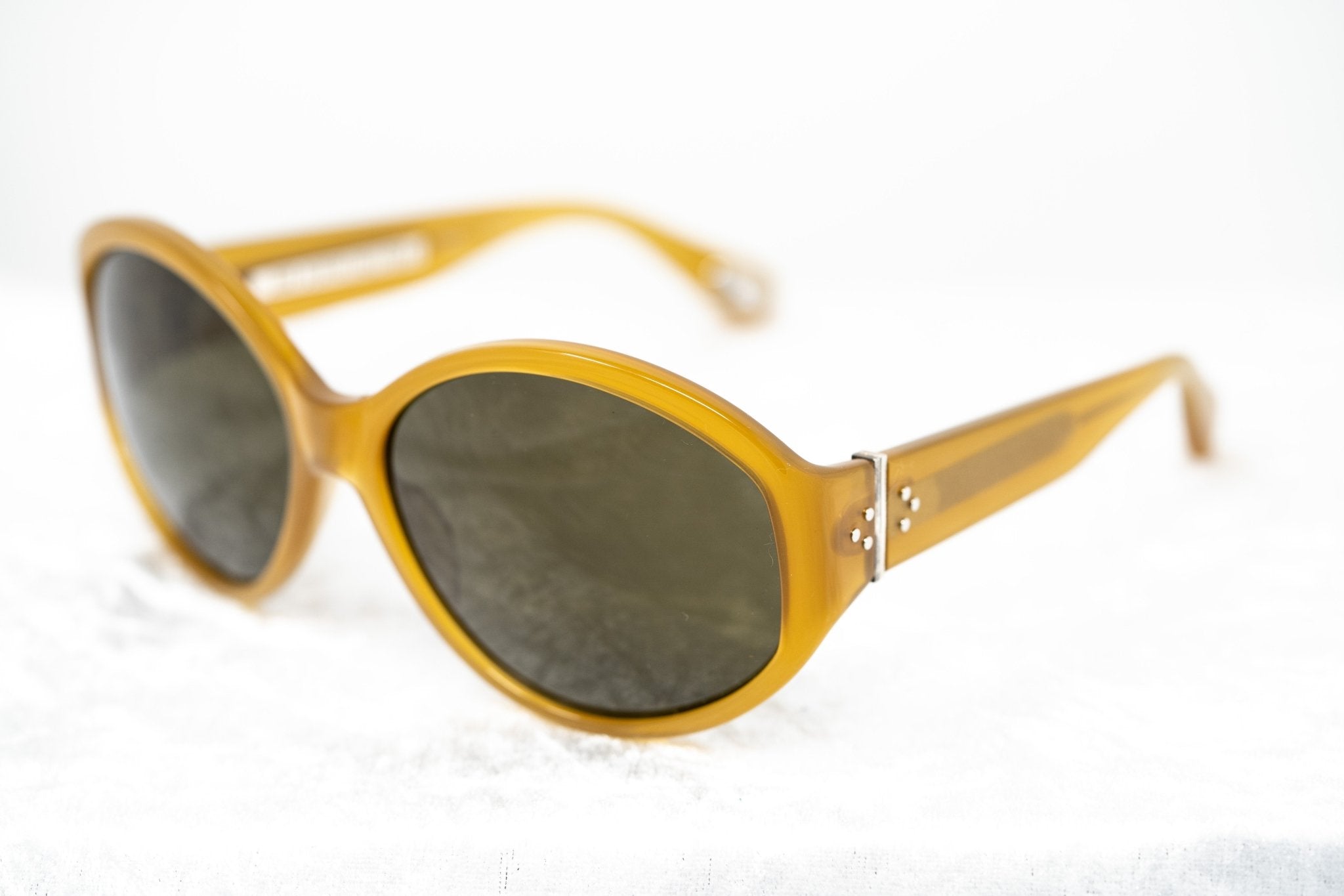 Ann Demeulemeester Sunglasses Oversized Honey 925 Silver with Green Lenses Category 3 AD6C5SUN - Watches & Crystals
